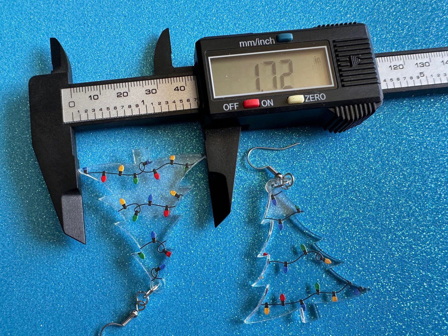 Christmas Tree Earrings: Laser Cut Acrylic Christmas Trees with Fairy Lights, Christmas Lights, Xmas, X-mas, Best Gifts for Her/Him/Them