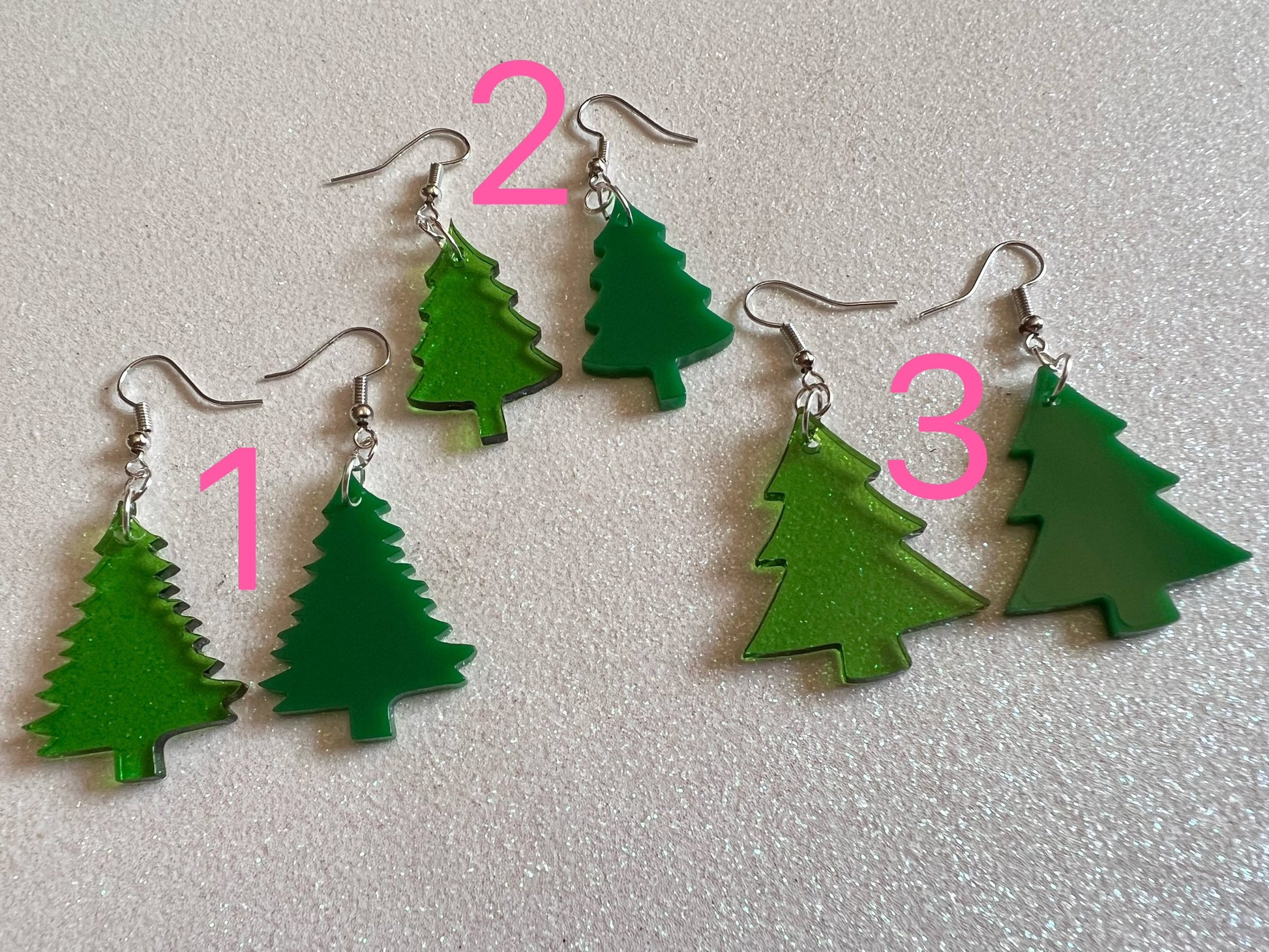 Christmas Tree Earrings: Laser Cut Acrylic Trees, Green Earrings, X-mas, Xmas, Winter, Best Gifts for Her/Him/Them