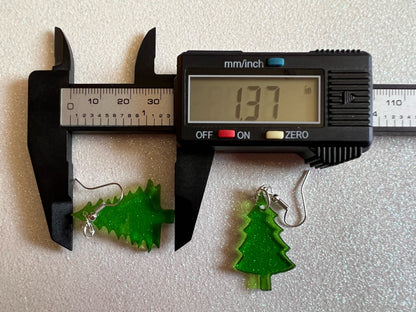 Christmas Tree Earrings: Laser Cut Acrylic Trees, Green Earrings, X-mas, Xmas, Winter, Best Gifts for Her/Him/Them