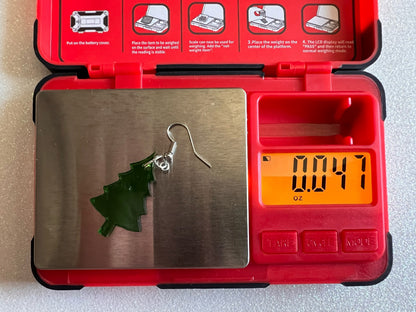 Christmas Tree Earrings: Laser Cut Acrylic Trees, Green Earrings, X-mas, Xmas, Winter, Best Gifts for Her/Him/Them