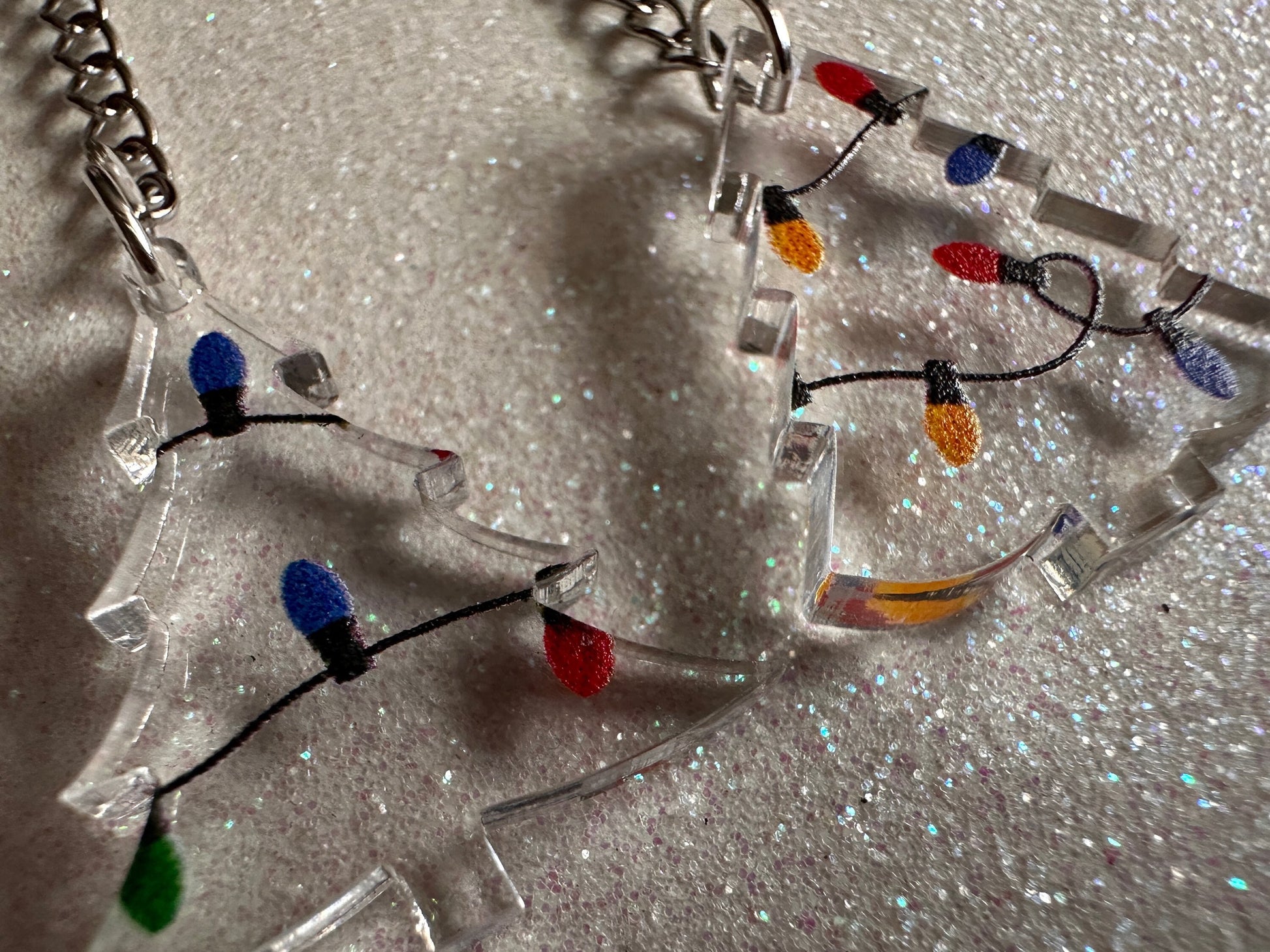 Christmas Tree Earrings: Laser Cut Acrylic Trees, Green Earrings, Xmas, Winter, Christmas Lights, Fairy Lights, Best Gifts for Her/Him/Them