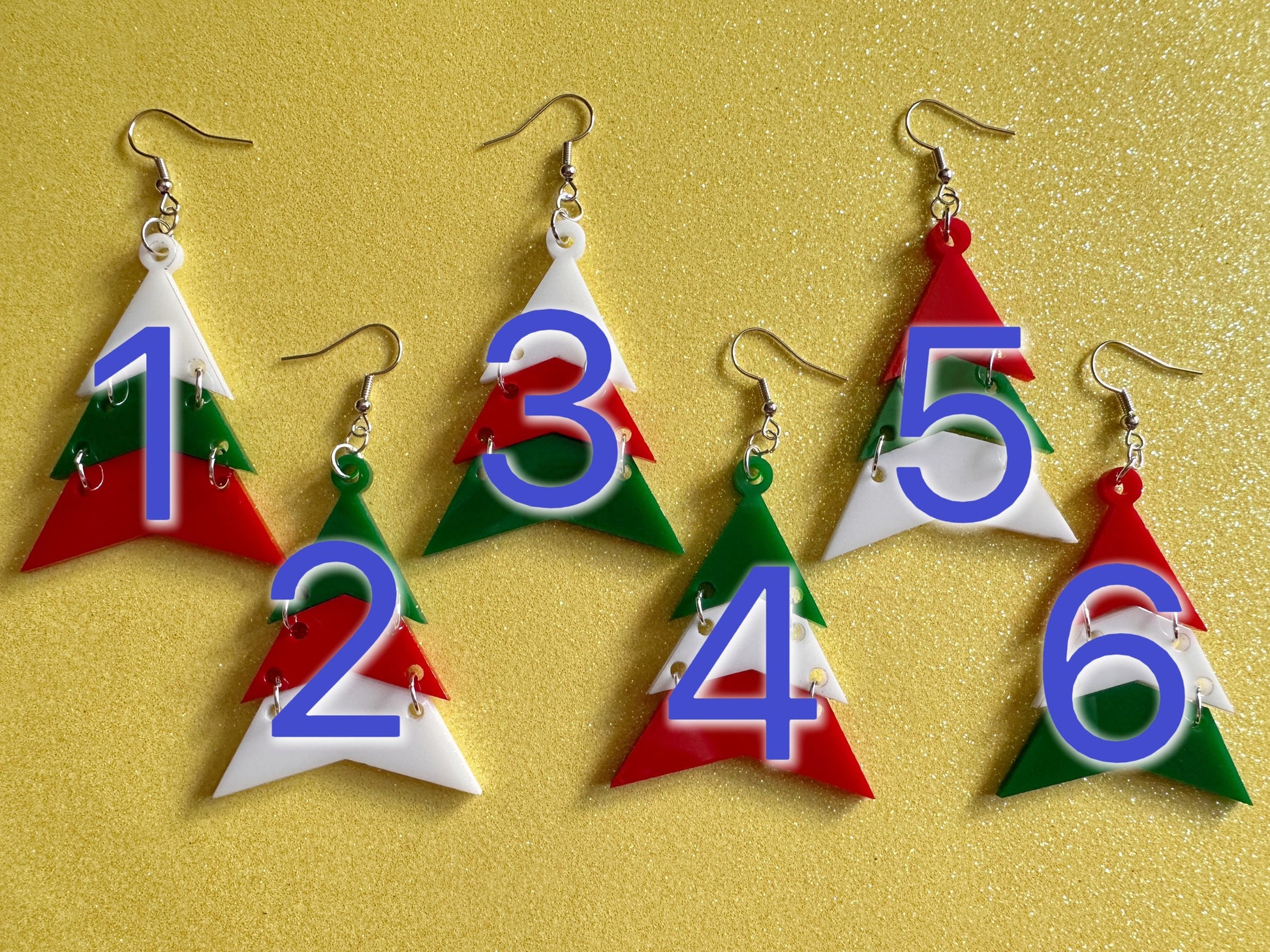 Christmas Tree Earrings: Laser Cut Acrylic Trees, Green Earrings, Xmas, Winter, Gifts for Her/Him/Them