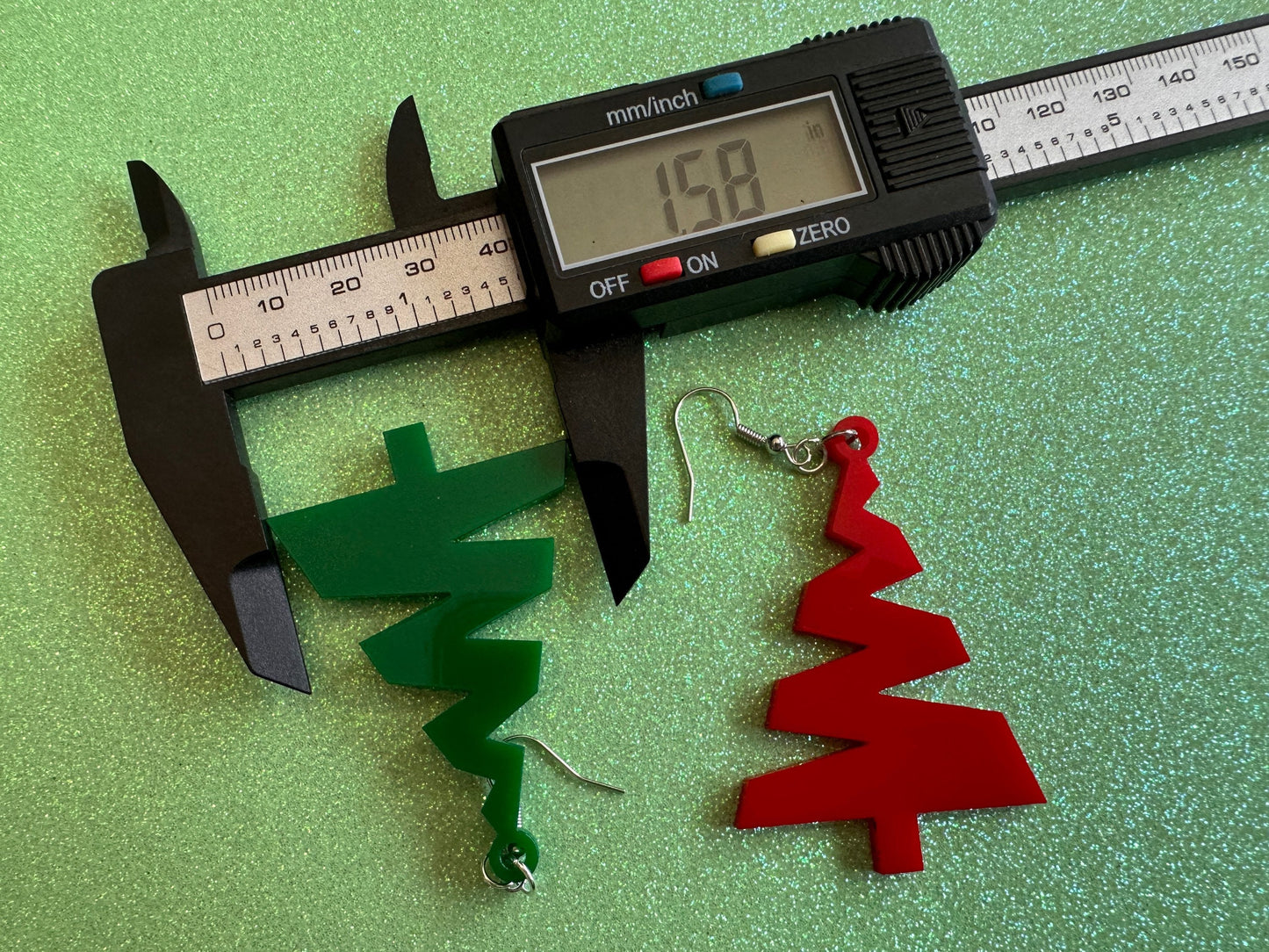 Christmas Tree Earrings: Laser Cut Acrylic Trees, Green Earrings, Xmas, Winter, Gifts for Her/Him/Them