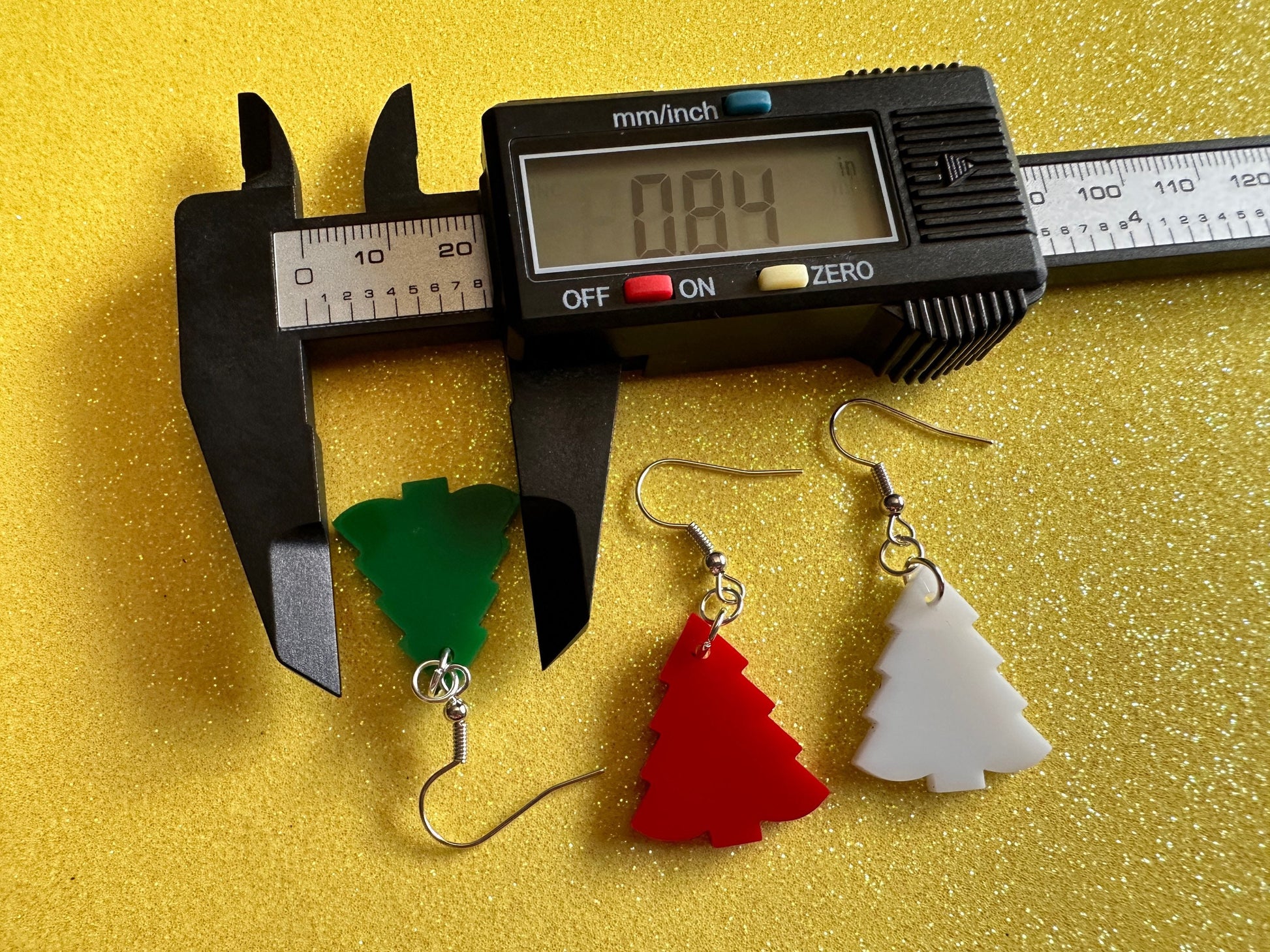 Christmas Tree Earrings: Laser Cut Acrylic Trees, Green Earrings, Xmas, Winter, Gifts for Her/Him/Them