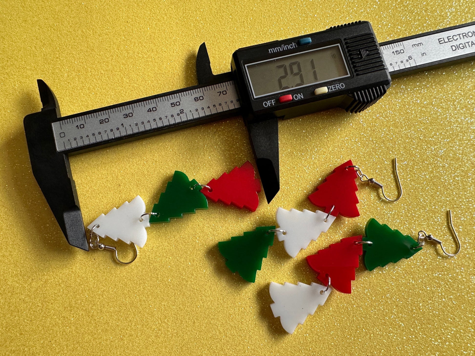 Christmas Tree Earrings: Laser Cut Acrylic Trees, Green Earrings, Xmas, Winter, Gifts for Her/Him/Them
