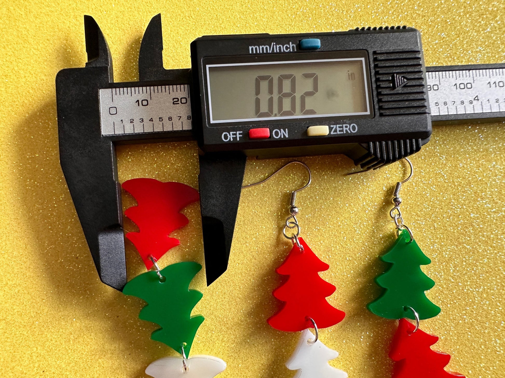 Christmas Tree Earrings: Laser Cut Acrylic Trees, Green Earrings, Xmas, Winter, Gifts for Her/Him/Them