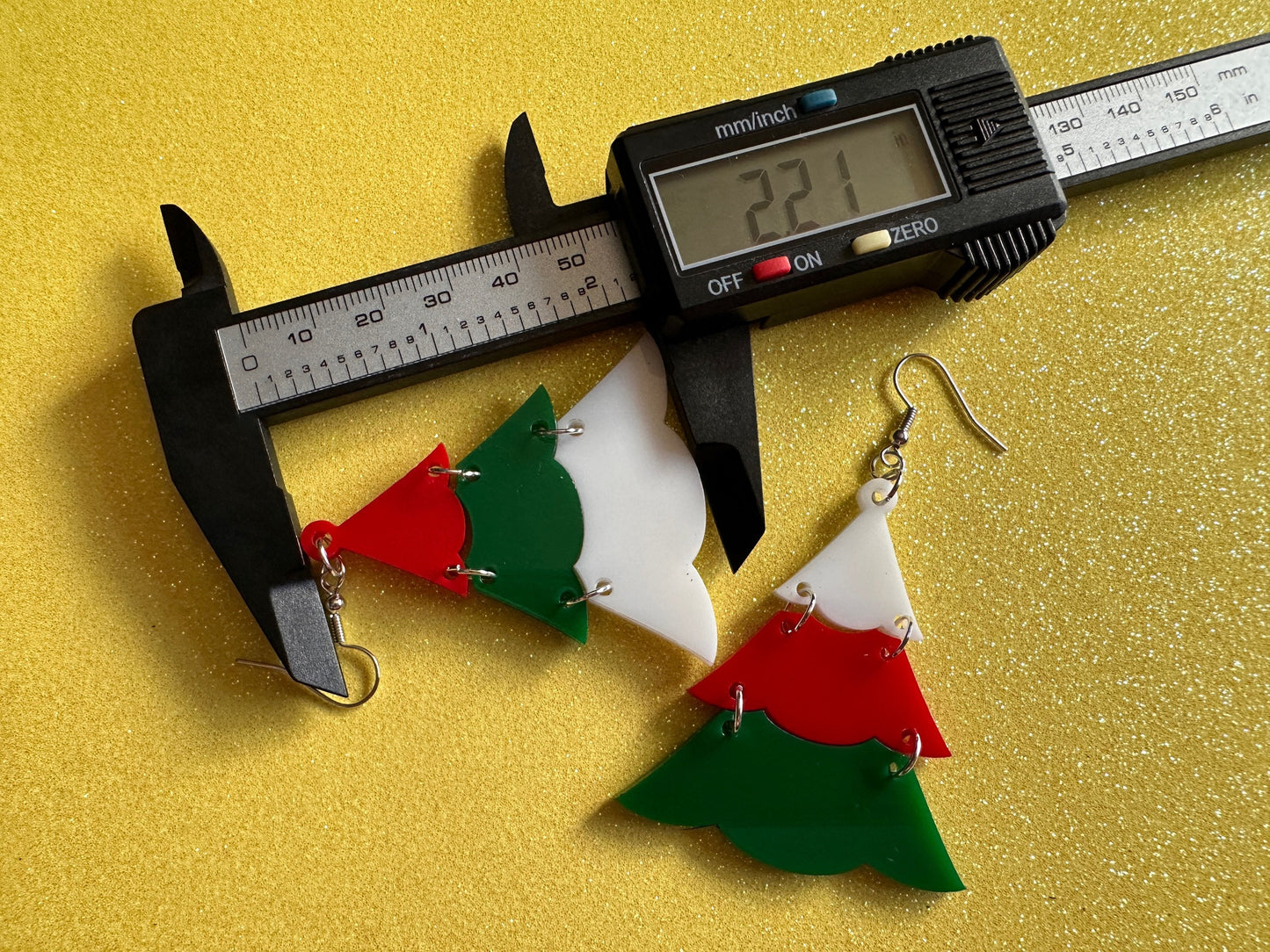Christmas Tree Earrings: Laser Cut Acrylic Trees, Green Earrings, Xmas, Winter, Gifts for Her/Him/Them