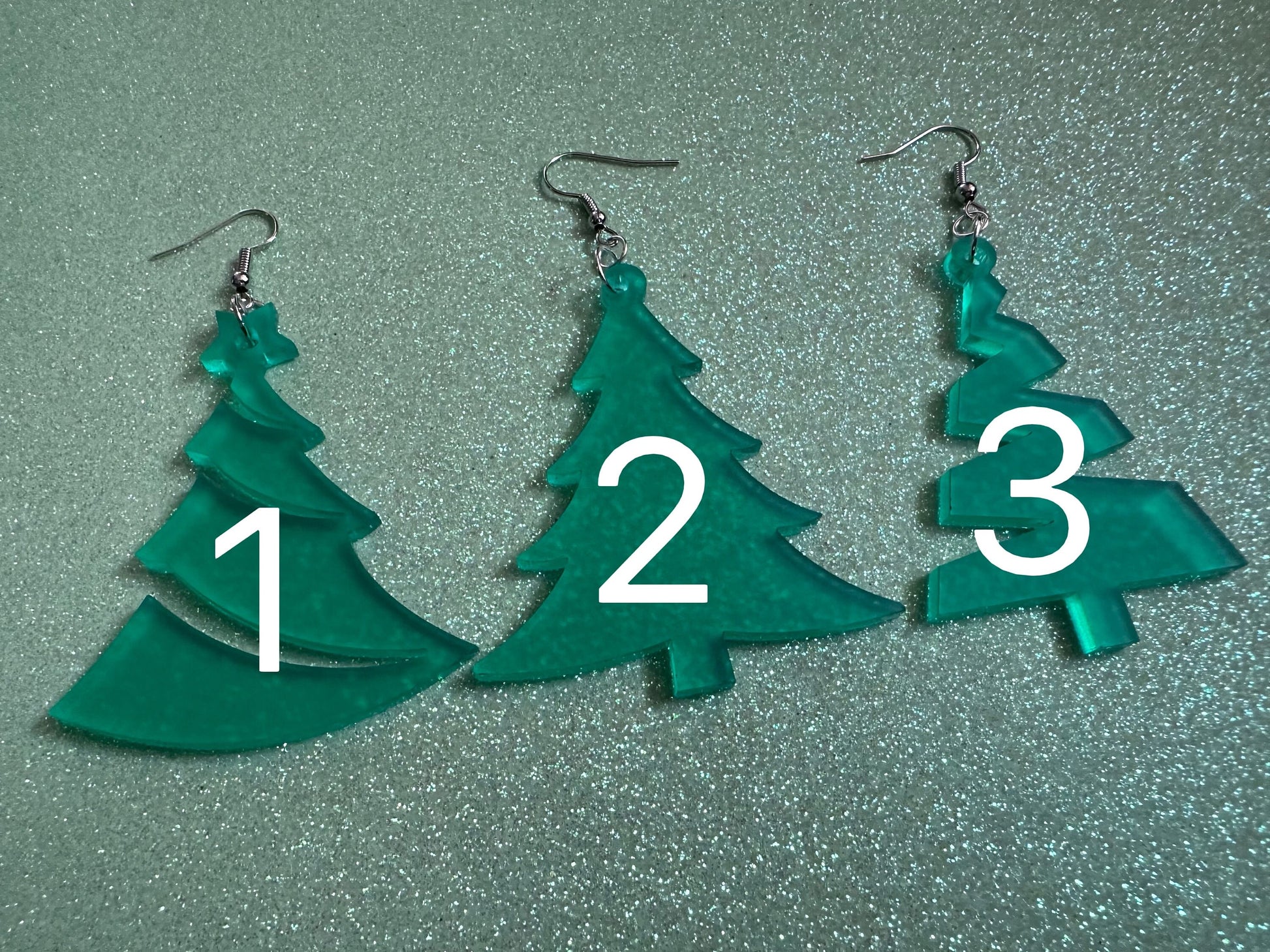 Christmas Tree Earrings: Laser Cut Acrylic Trees, Green Earrings, Xmas, X-mas, Winter, Best Gifts for Her/Him/Them