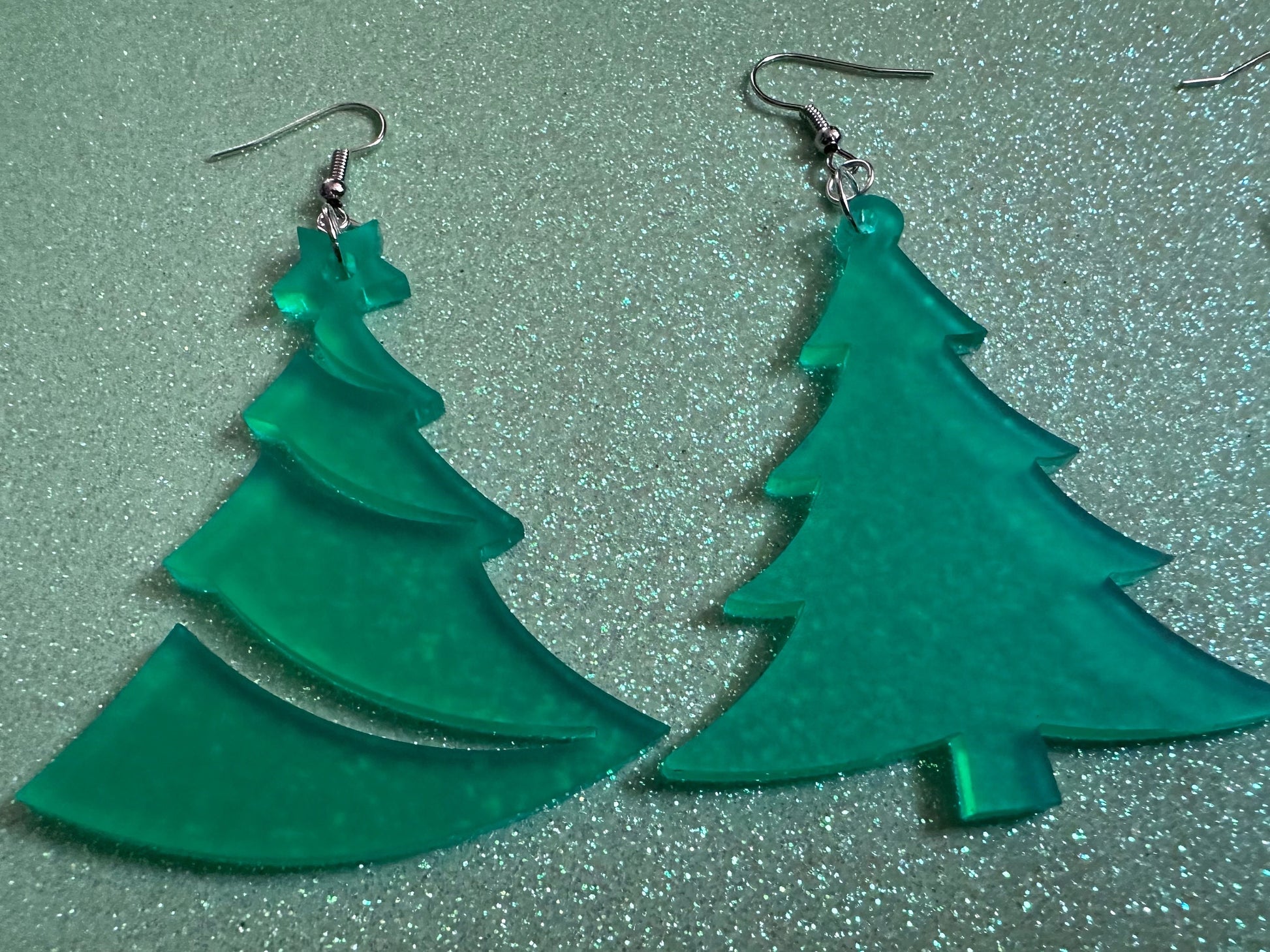 Christmas Tree Earrings: Laser Cut Acrylic Trees, Green Earrings, Xmas, X-mas, Winter, Best Gifts for Her/Him/Them