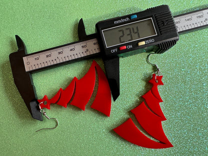 Christmas Tree Earrings: Laser Cut Acrylic Trees, Green Earrings, Xmas, X-mas, Winter, Best Gifts for Her/Him/Them