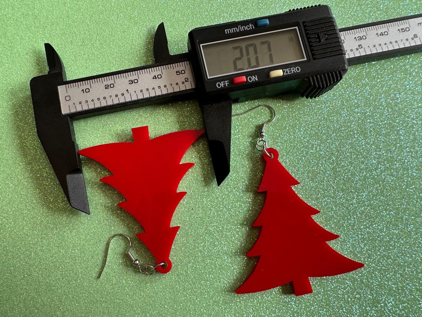Christmas Tree Earrings: Laser Cut Acrylic Trees, Green Earrings, Xmas, X-mas, Winter, Best Gifts for Her/Him/Them