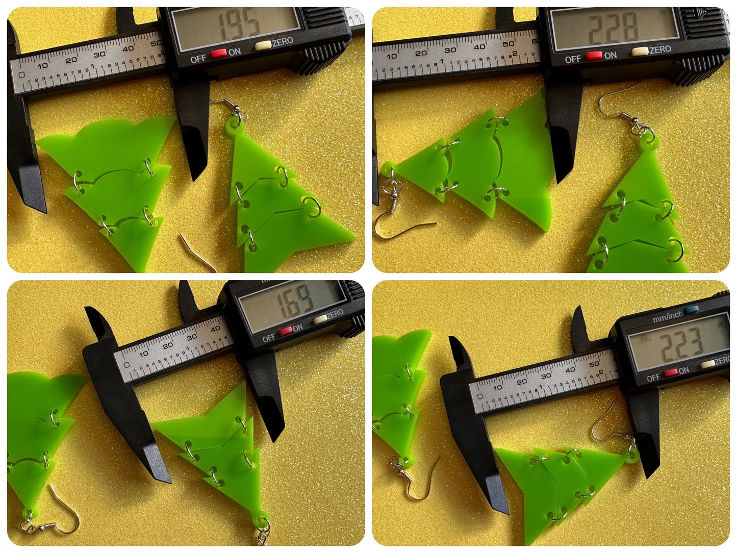Christmas Tree Earrings: Laser Cut Acrylic Trees, Green Earrings, Xmas, X-mas, Winter, Best Gifts for Her/Him/Them