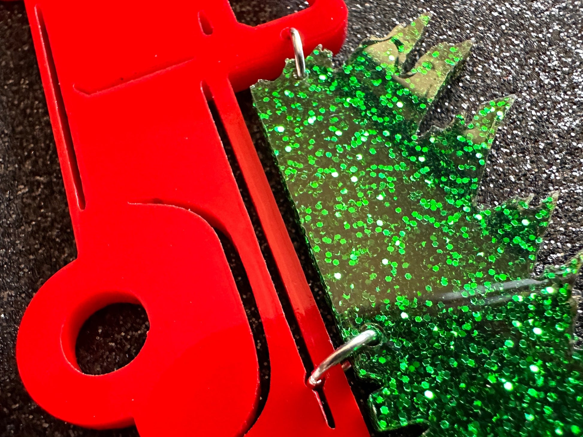 Christmas Truck Earrings: Laser Cut Acrylic Christmas Trees, Red Truck, X-mas, Xmas, Green Earrings, Winter, Best Gifts for Her/Him/Them