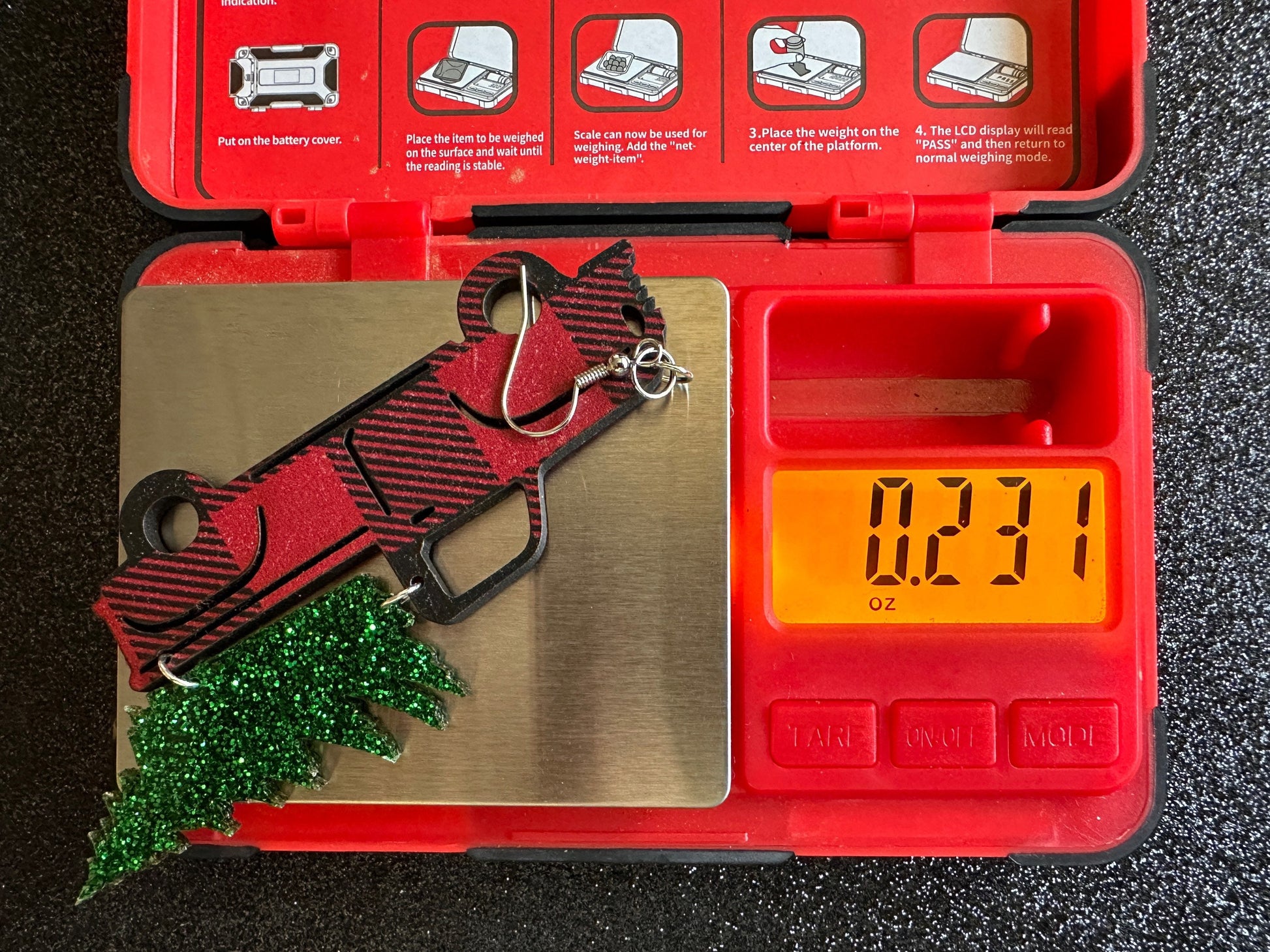 Christmas Truck Earrings: Laser Cut Acrylic Christmas Trees, Red Truck, X-mas, Xmas, Green Earrings, Winter, Best Gifts for Her/Him/Them