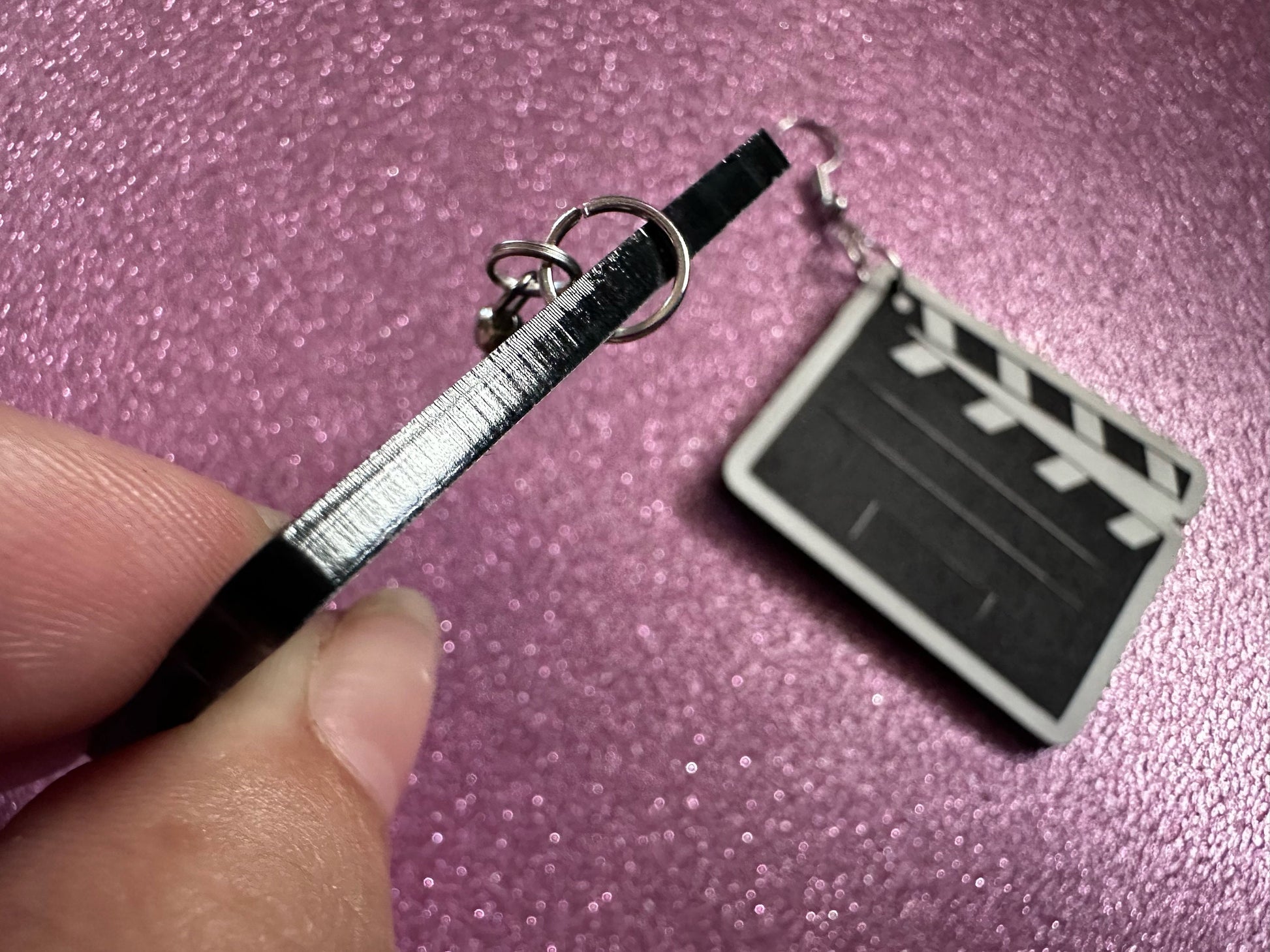 Clapper Board Earrings: Laser Cut Acrylic Video Director Earrings, Film, Video Camera, Movies, Cinema, Rolling, Best Gifts for Her/Him/Them