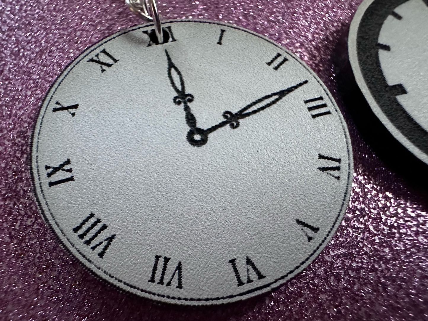 Clock Earrings: Laser Cut Acrylic Clocks, Time, Tick Tock, Novelty Earrings, Cosplay Earrings, Ticking, Best Gifts for Her/Him/Them