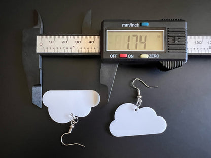 Cloud Earrings: Laser Cut Acrylic Clouds, Stormy Weather, Climate, Novely Earrings, Costume Jewelry, Best Gifts for Her/Him/Them