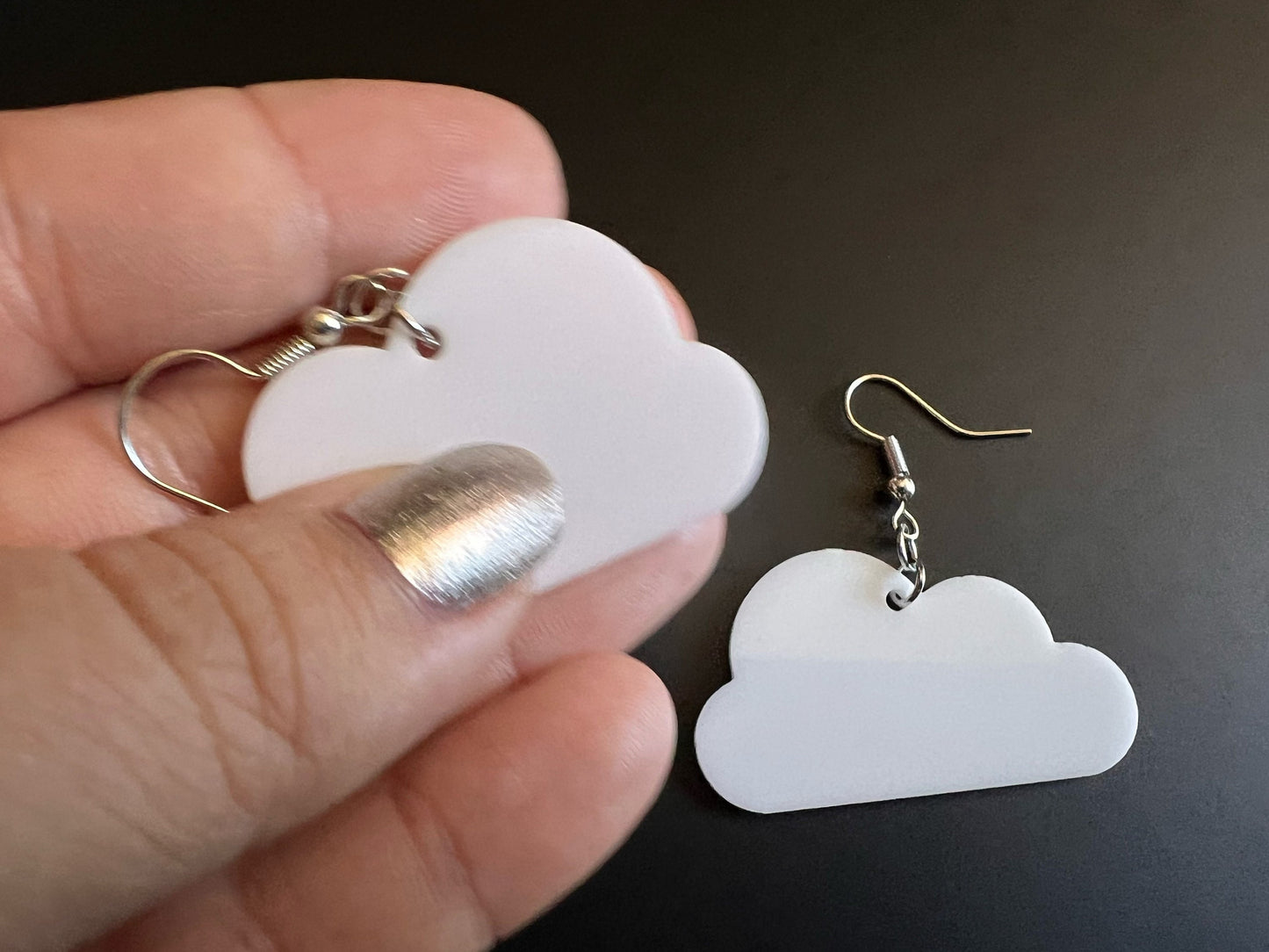 Cloud Earrings: Laser Cut Acrylic Clouds, Stormy Weather, Climate, Novely Earrings, Costume Jewelry, Best Gifts for Her/Him/Them