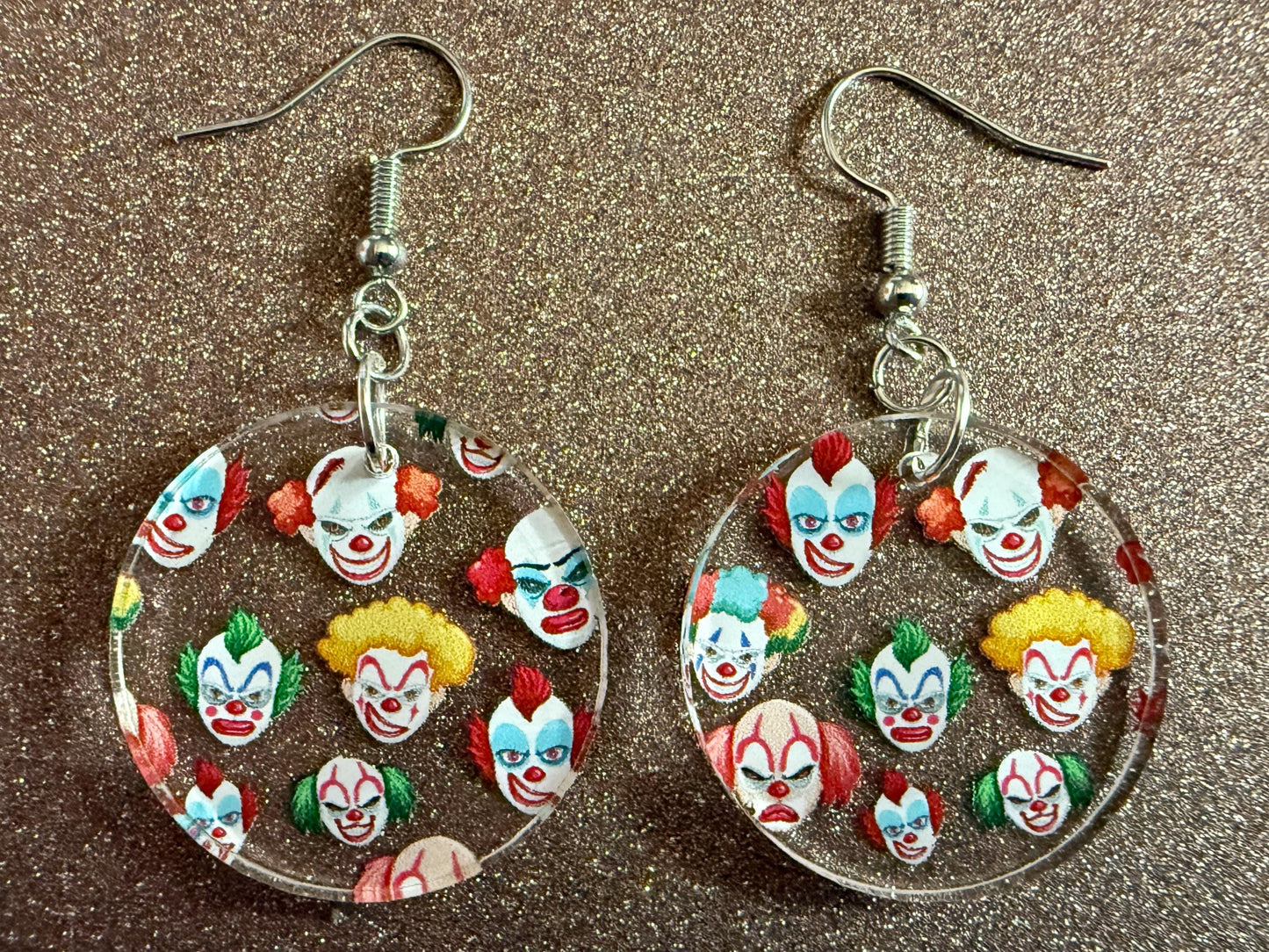 Clown Earrings: Laser Cut Acrylic Earrings, Scary Halloween Clowns, Red Nose, Spooky, Silly, Novelty Earrings, Best Gifts for Her/Him/Them