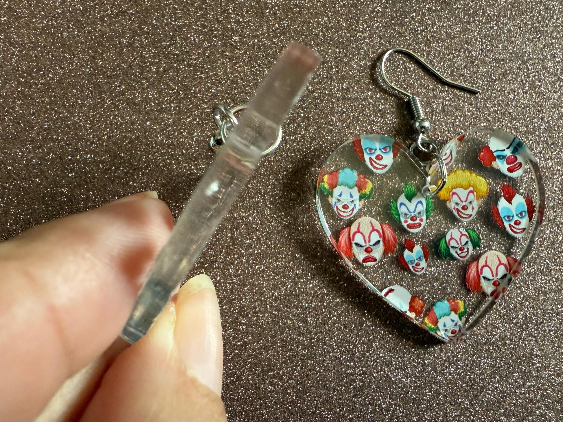 Clown Earrings: Laser Cut Acrylic Earrings, Scary Halloween Clowns, Red Nose, Spooky, Silly, Novelty Earrings, Best Gifts for Her/Him/Them