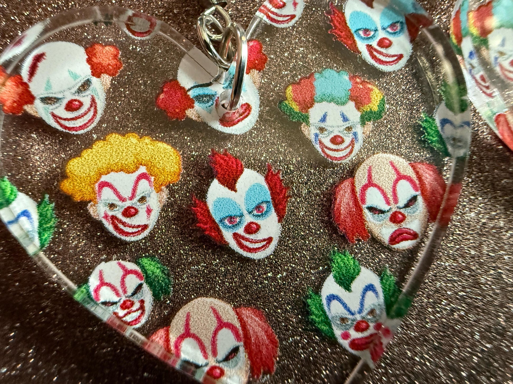 Clown Earrings: Laser Cut Acrylic Earrings, Scary Halloween Clowns, Red Nose, Spooky, Silly, Novelty Earrings, Best Gifts for Her/Him/Them