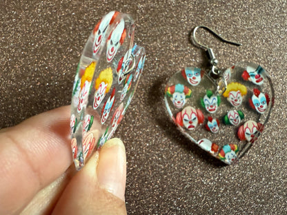 Clown Earrings: Laser Cut Acrylic Earrings, Scary Halloween Clowns, Red Nose, Spooky, Silly, Novelty Earrings, Best Gifts for Her/Him/Them