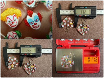 Clown Earrings: Laser Cut Acrylic Earrings, Scary Halloween Clowns, Red Nose, Spooky, Silly, Novelty Earrings, Best Gifts for Her/Him/Them