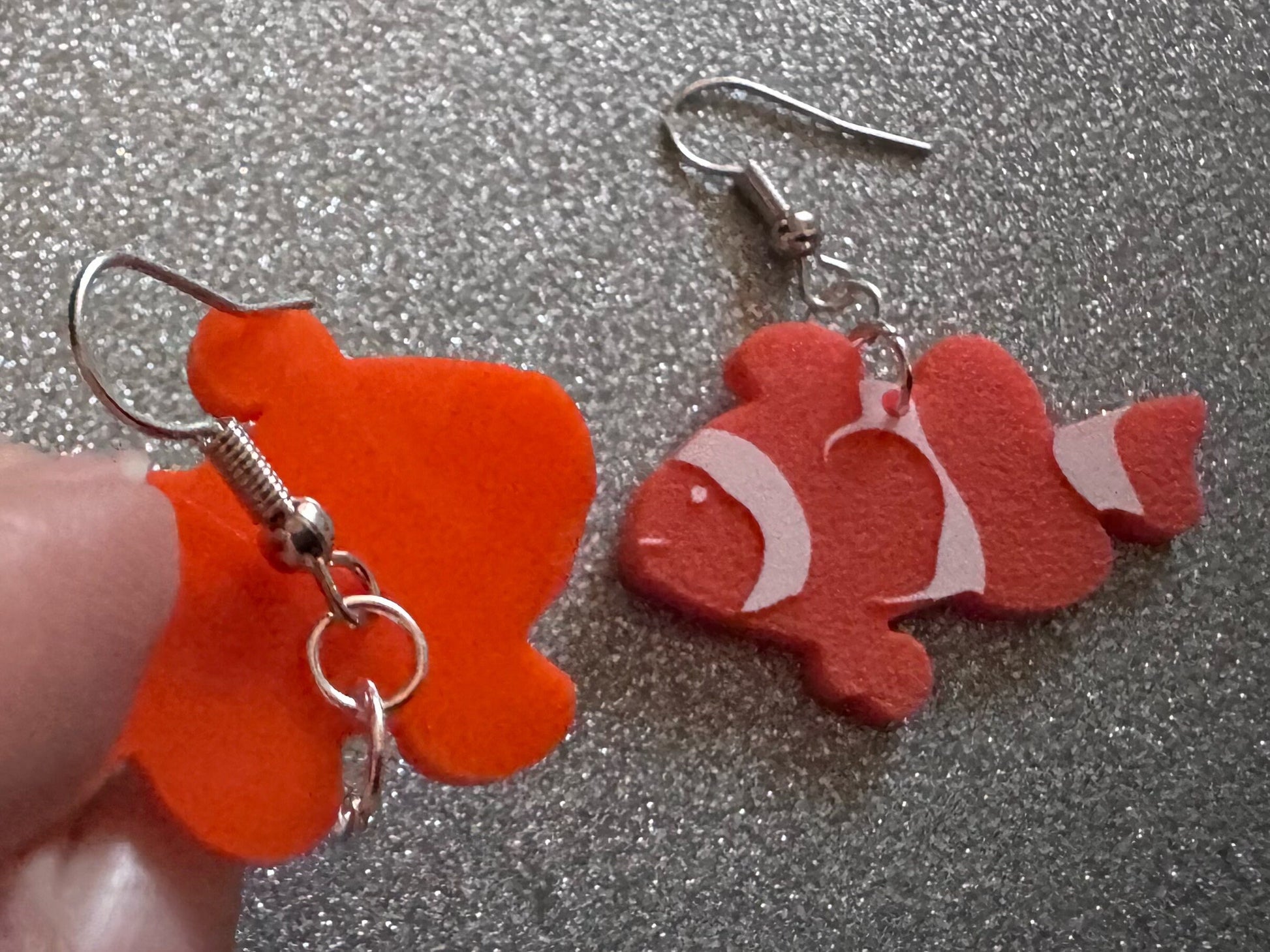 Clownfish Earrings: Laser Cut Acrylic Orange Fish, Unique Pets, Tank, Aquarium, Fishes, Novelty Earrings, Best Gifts for Her/Him/Them