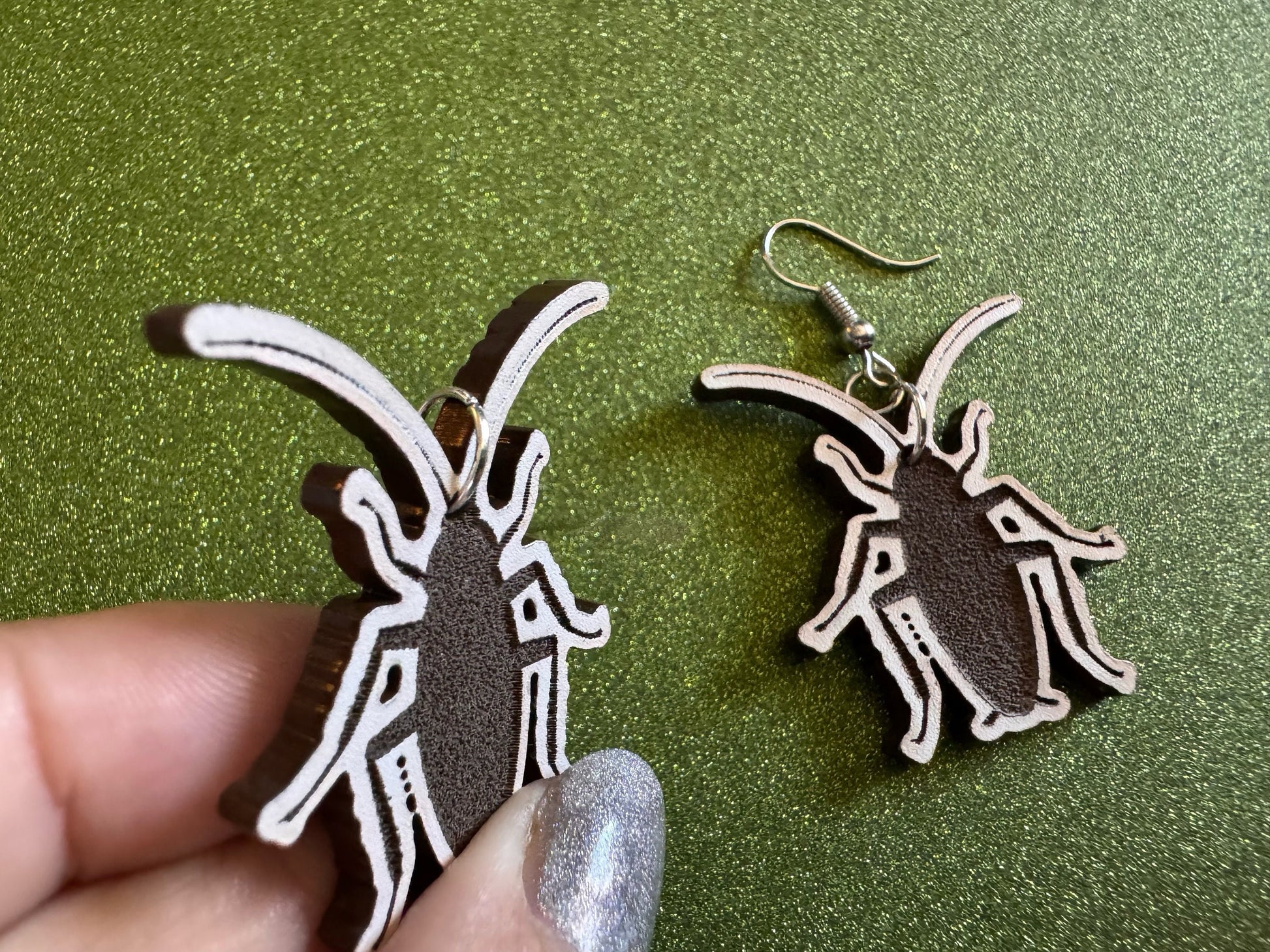 Cockroach Earrings: Laser Cut Acrylic Cockroaches, Bugs, Insects, Entomology, Costume Jewelry, Novelty Gag Gift, Best Gifts for Her/Him/Them