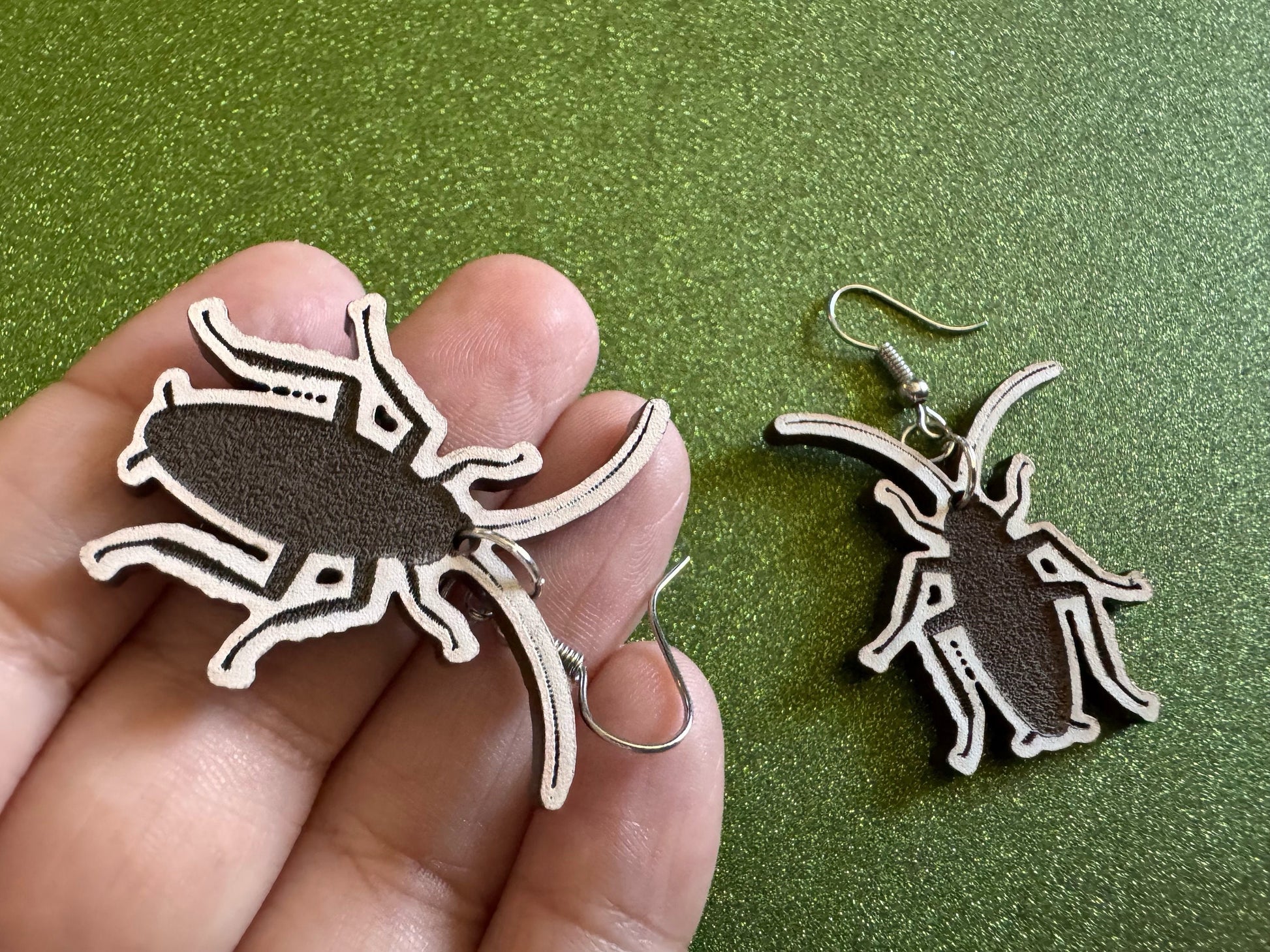 Cockroach Earrings: Laser Cut Acrylic Cockroaches, Bugs, Insects, Entomology, Costume Jewelry, Novelty Gag Gift, Best Gifts for Her/Him/Them