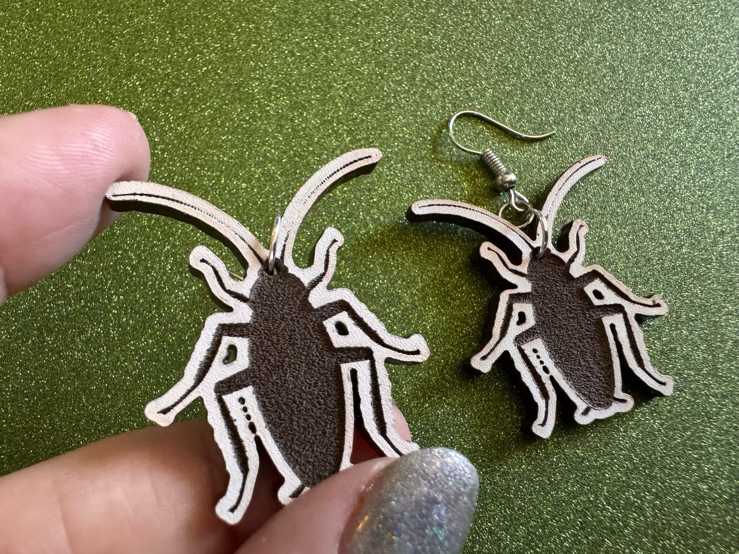 Cockroach Earrings: Laser Cut Acrylic Cockroaches, Bugs, Insects, Entomology, Costume Jewelry, Novelty Gag Gift, Best Gifts for Her/Him/Them