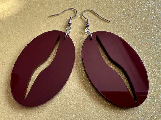 Coffee Bean Earrings: Barista, Coffee Cup Earrings, Hot Drink, Cafe, Food Earrings, Caffeine, Latte, Morning Brew, Gifts for Her/Him/Them