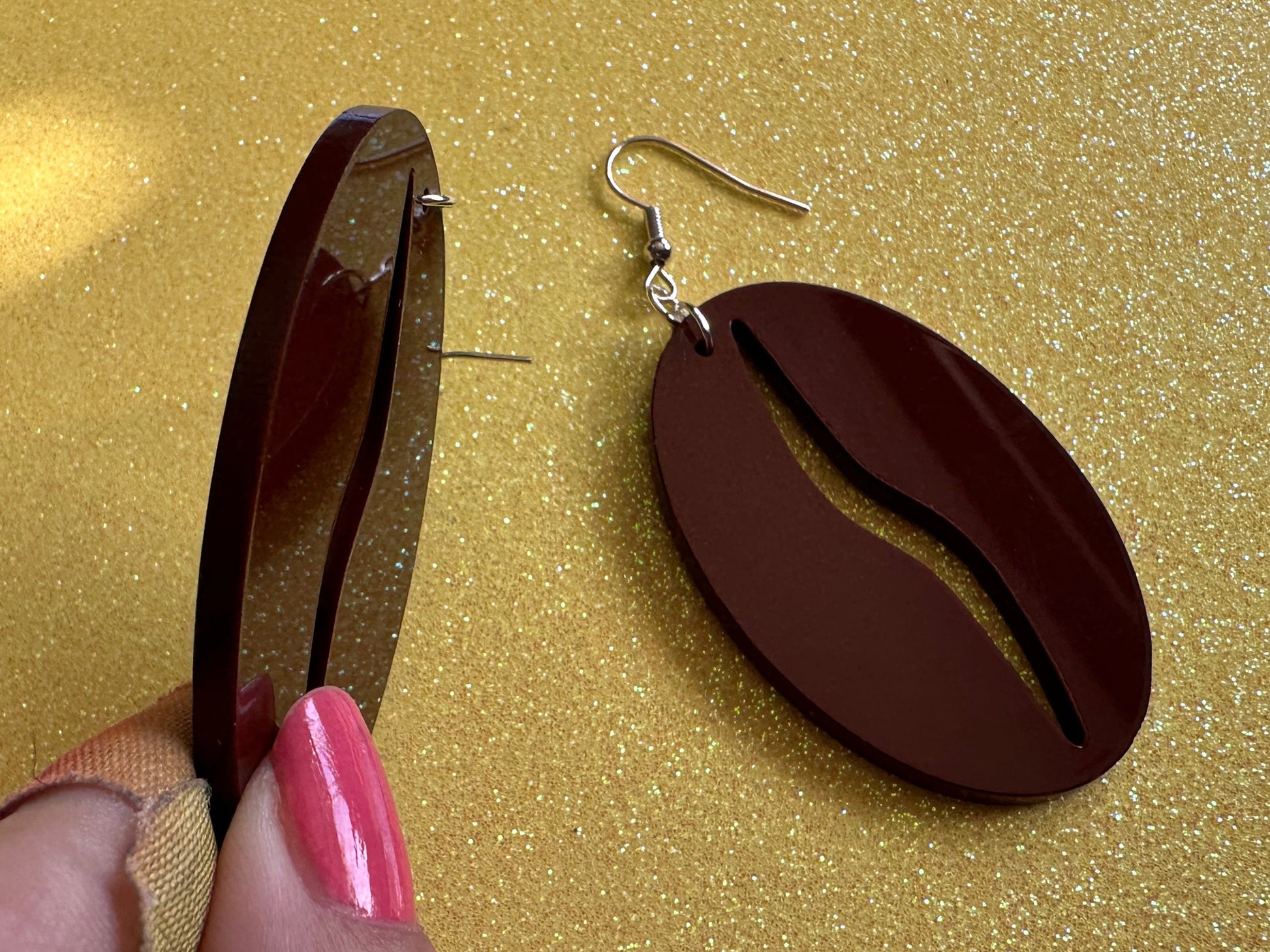 Coffee Bean Earrings: Barista, Coffee Cup Earrings, Hot Drink, Cafe, Food Earrings, Caffeine, Latte, Morning Brew, Gifts for Her/Him/Them