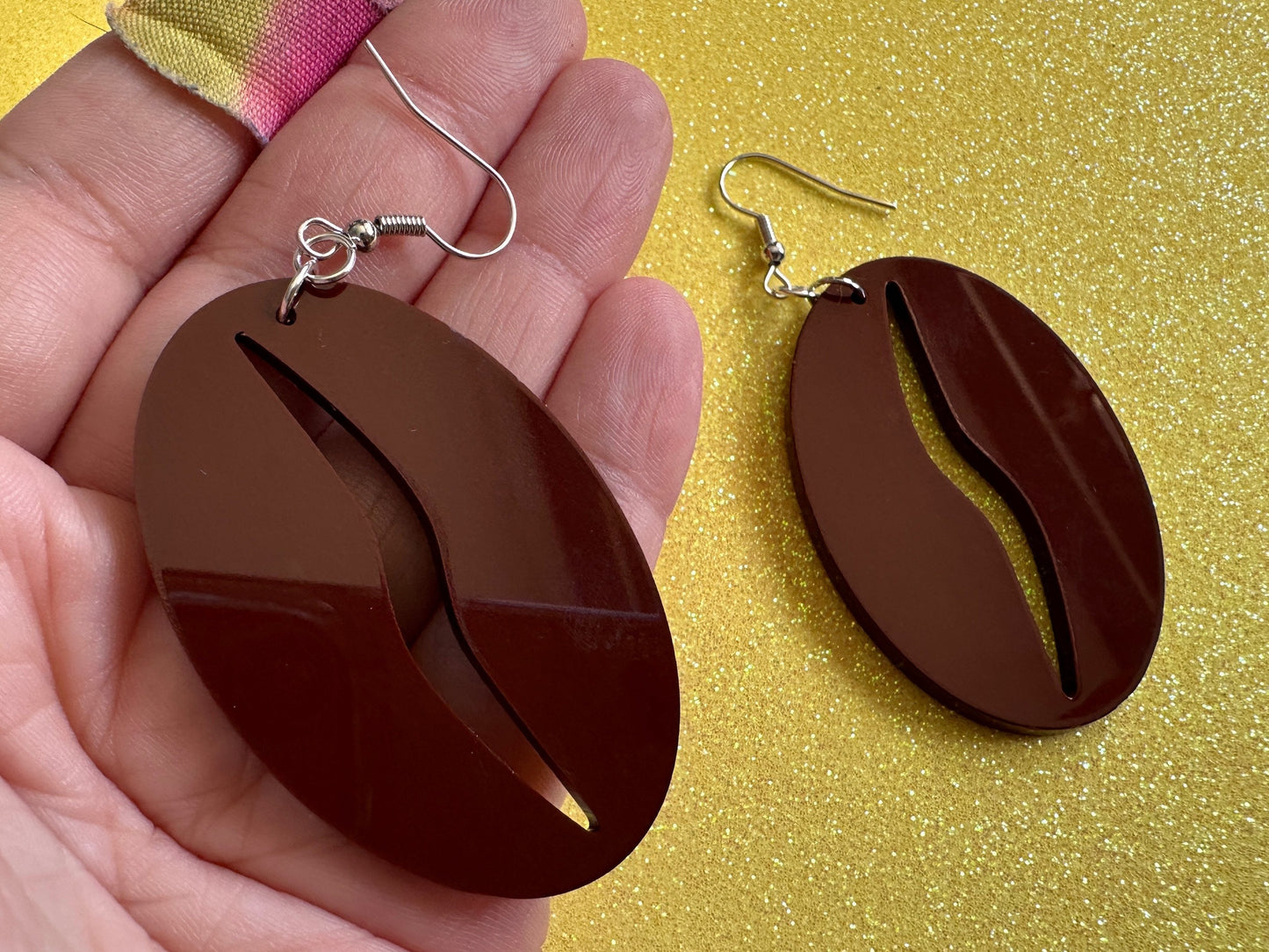 Coffee Bean Earrings: Barista, Coffee Cup Earrings, Hot Drink, Cafe, Food Earrings, Caffeine, Latte, Morning Brew, Gifts for Her/Him/Them