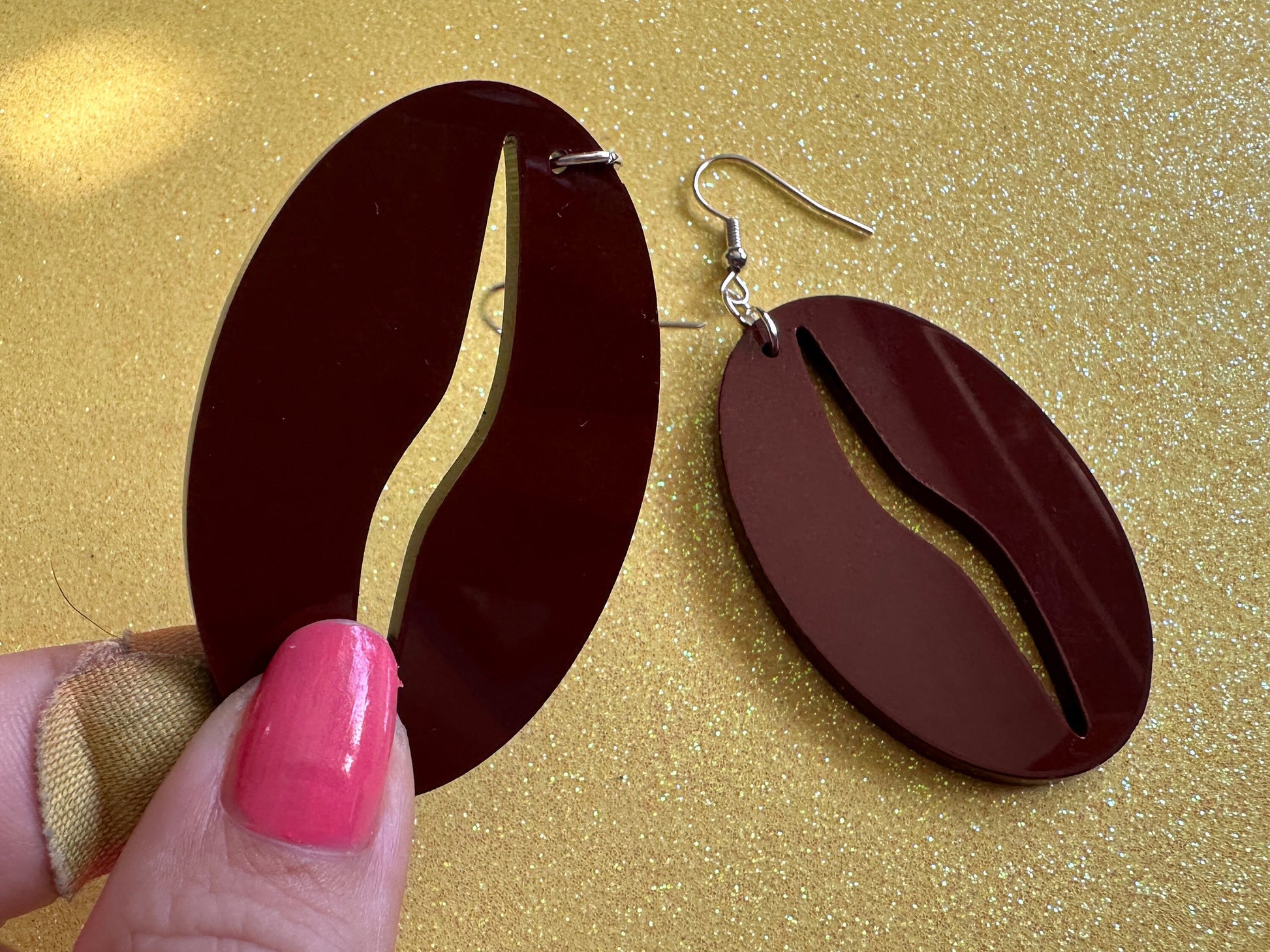 Coffee Bean Earrings: Barista, Coffee Cup Earrings, Hot Drink, Cafe, Food Earrings, Caffeine, Latte, Morning Brew, Gifts for Her/Him/Them