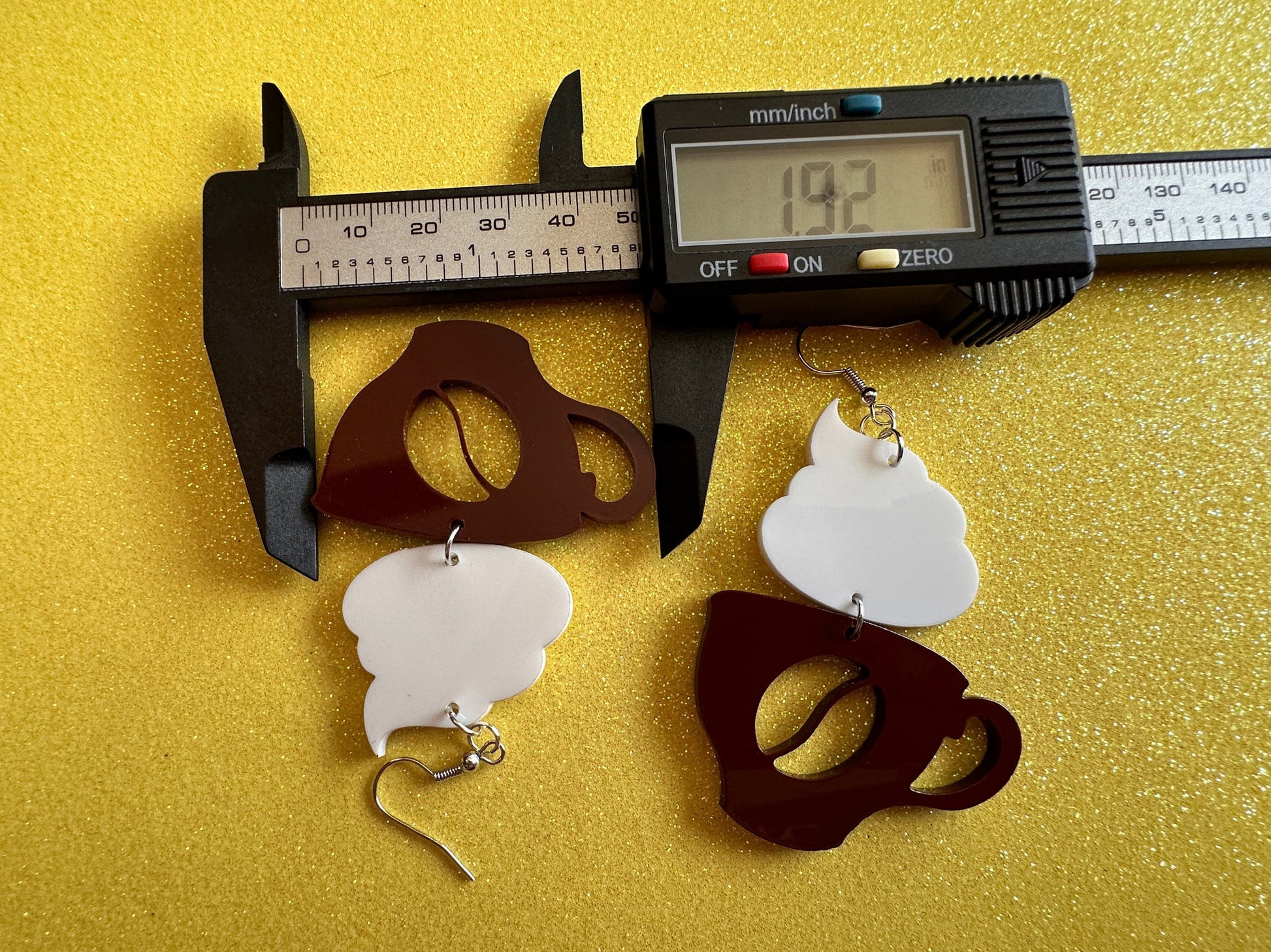 Coffee Earrings: Laser Cut Acrylic Coffee Cups with Foam, Hot Drink, Cafe, Food Earrings, Caffeine, Latte, Late, Best Gifts for Her/Him/Them