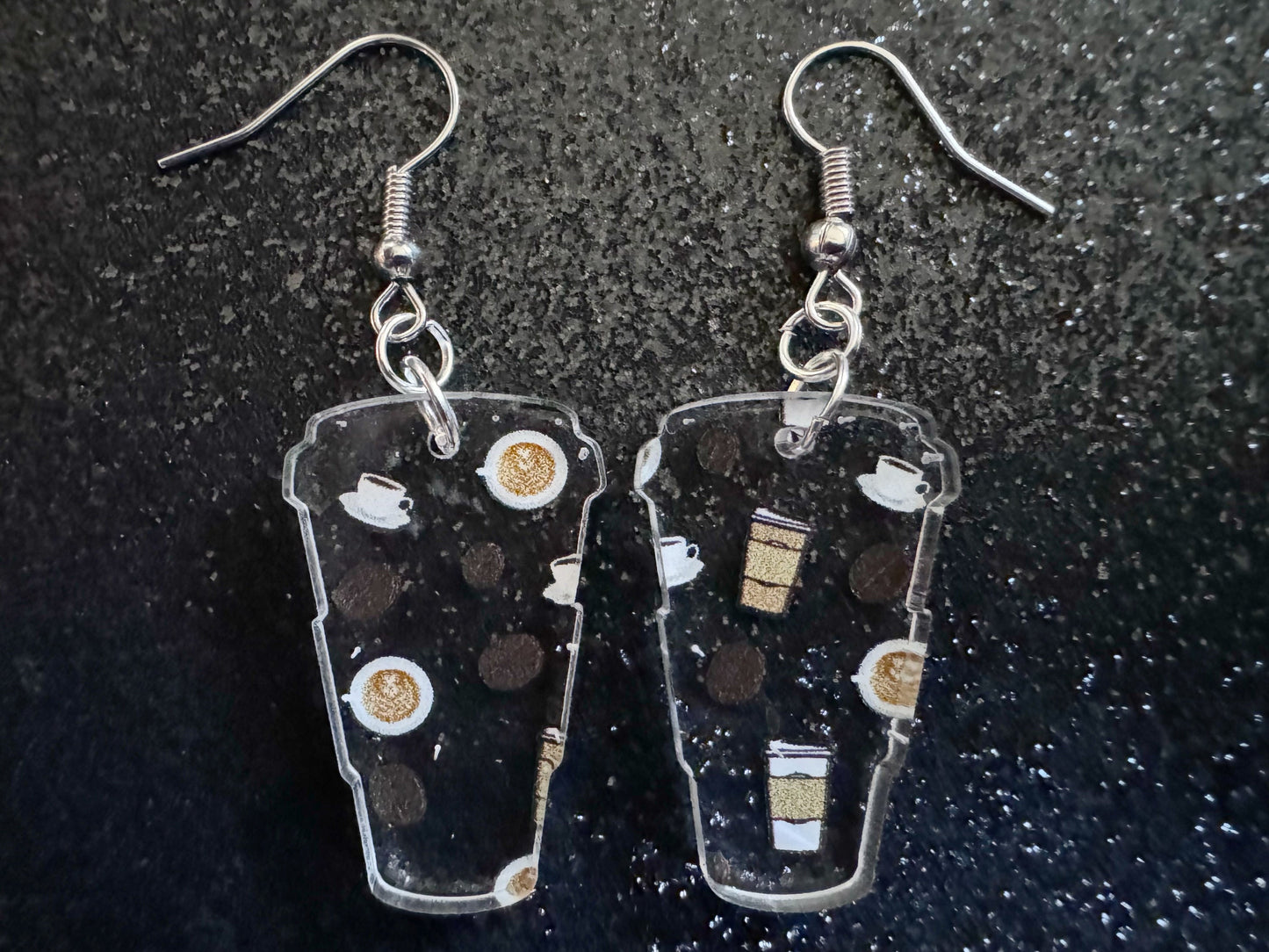 Coffee Earrings: Laser Cut Acrylic Coffees, Hot Drink, Cafe, Food Earrings, Caffeine, Latte, Late, Coffee Beans, Best Gifts for Her/Him/Them