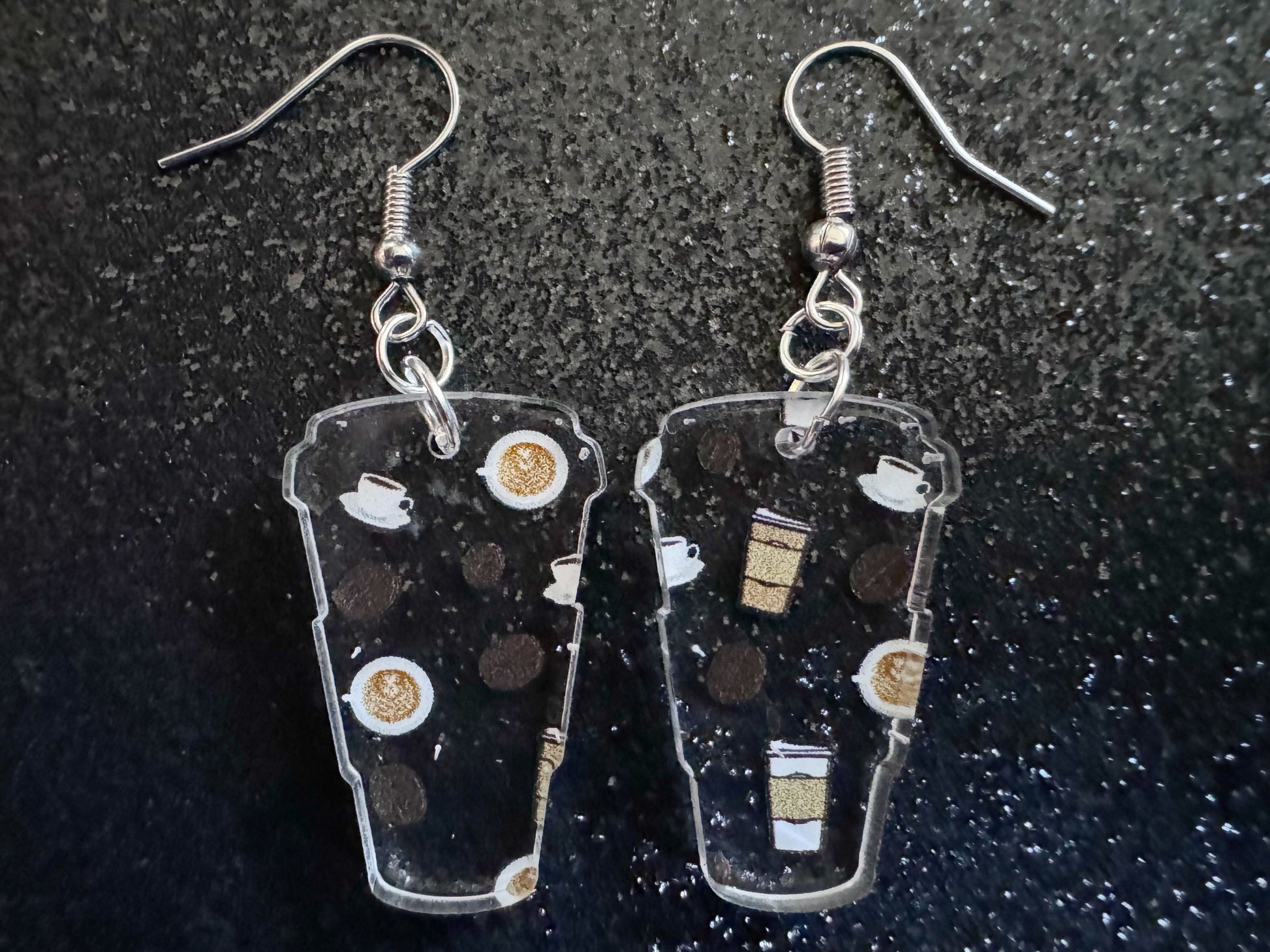 Coffee Earrings: Laser Cut Acrylic Coffees, Hot Drink, Cafe, Food Earrings, Caffeine, Latte, Late, Coffee Beans, Best Gifts for Her/Him/Them