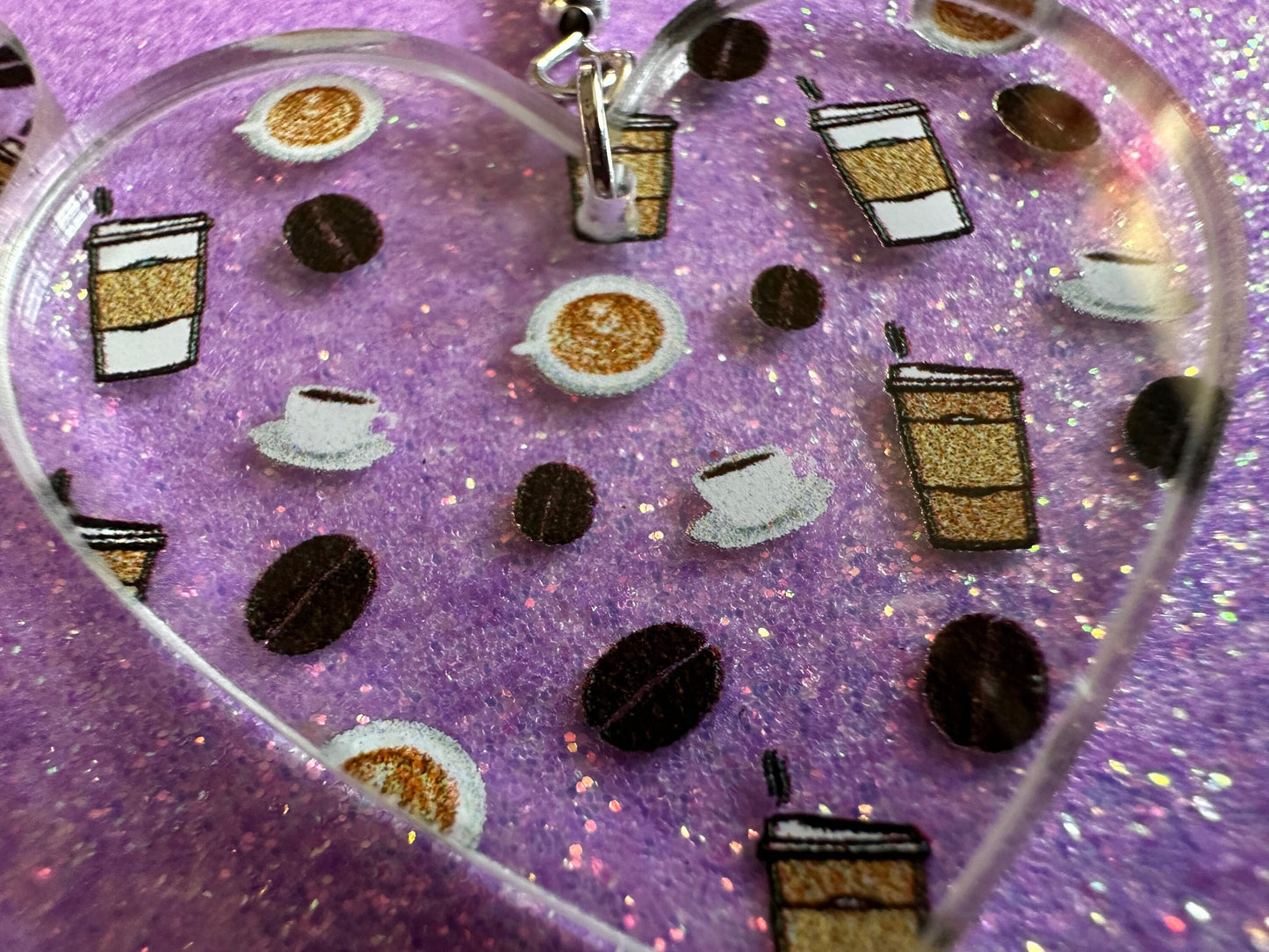 Coffee Earrings: Laser Cut Acrylic Coffees, Hot Drink, Cafe, Food Earrings, Caffeine, Latte, Late, Coffee Beans, Best Gifts for Her/Him/Them