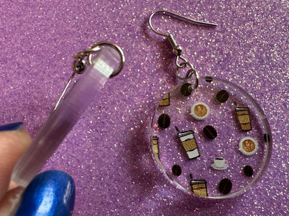 Coffee Earrings: Laser Cut Acrylic Coffees, Hot Drink, Cafe, Food Earrings, Caffeine, Latte, Late, Coffee Beans, Best Gifts for Her/Him/Them