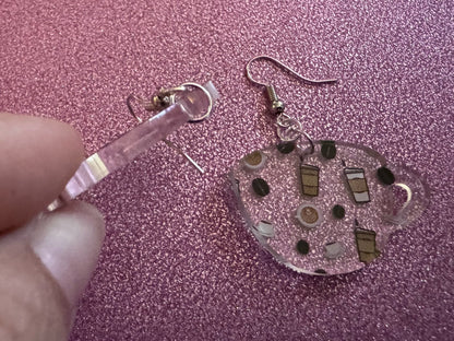 Coffee Earrings: Laser Cut Acrylic Coffees, Hot Drink, Cafe, Food Earrings, Caffeine, Latte, Late, Coffee Beans, Best Gifts for Her/Him/Them