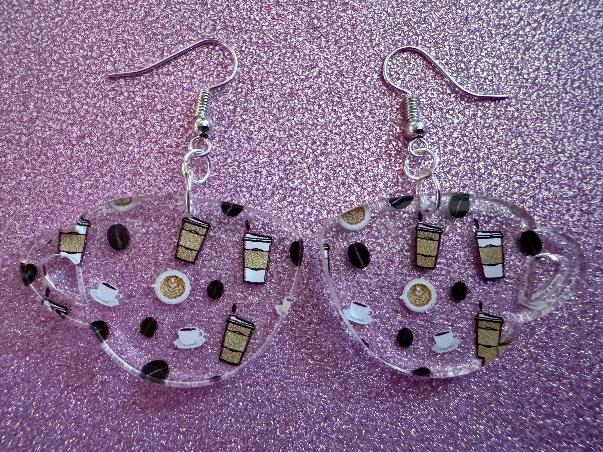 Coffee Earrings: Laser Cut Acrylic Coffees, Hot Drink, Cafe, Food Earrings, Caffeine, Latte, Late, Coffee Beans, Best Gifts for Her/Him/Them