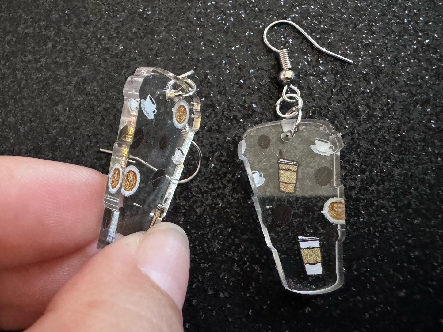 Coffee Earrings: Laser Cut Acrylic Coffees, Hot Drink, Cafe, Food Earrings, Caffeine, Latte, Late, Coffee Beans, Best Gifts for Her/Him/Them