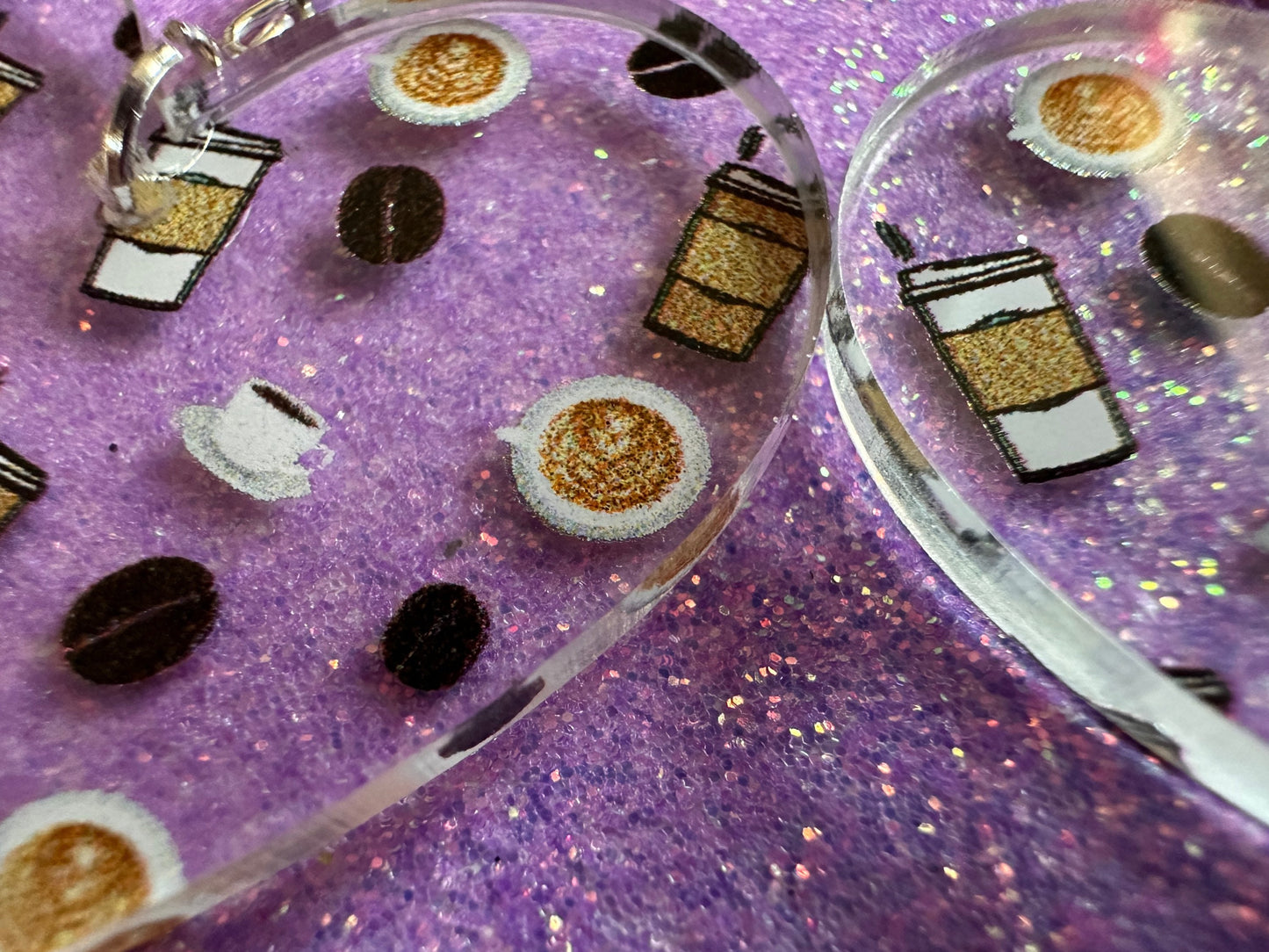 Coffee Earrings: Laser Cut Acrylic Coffees, Hot Drink, Cafe, Food Earrings, Caffeine, Latte, Late, Coffee Beans, Best Gifts for Her/Him/Them