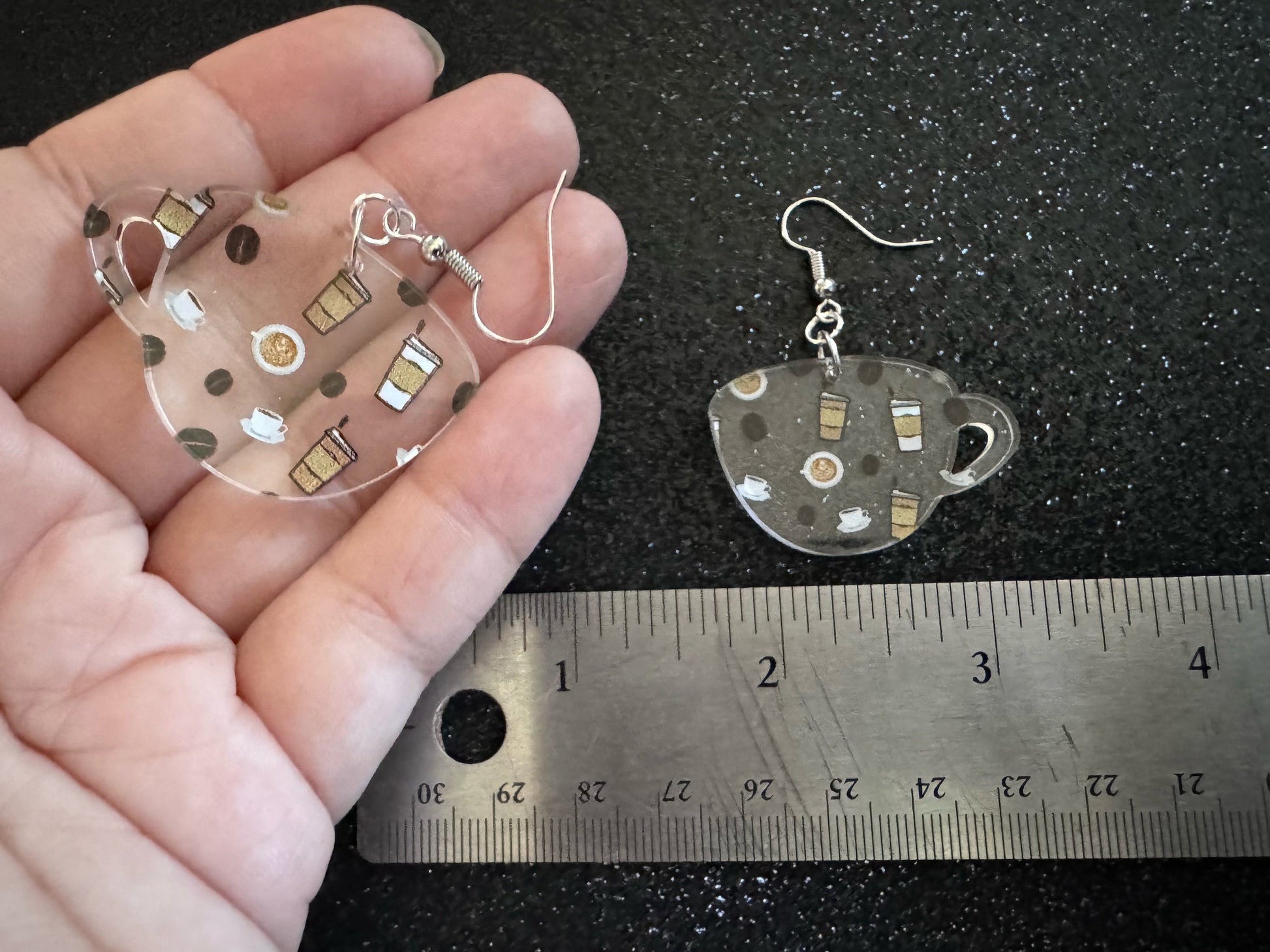 Coffee Earrings: Laser Cut Acrylic Coffees, Hot Drink, Cafe, Food Earrings, Caffeine, Latte, Late, Coffee Beans, Best Gifts for Her/Him/Them