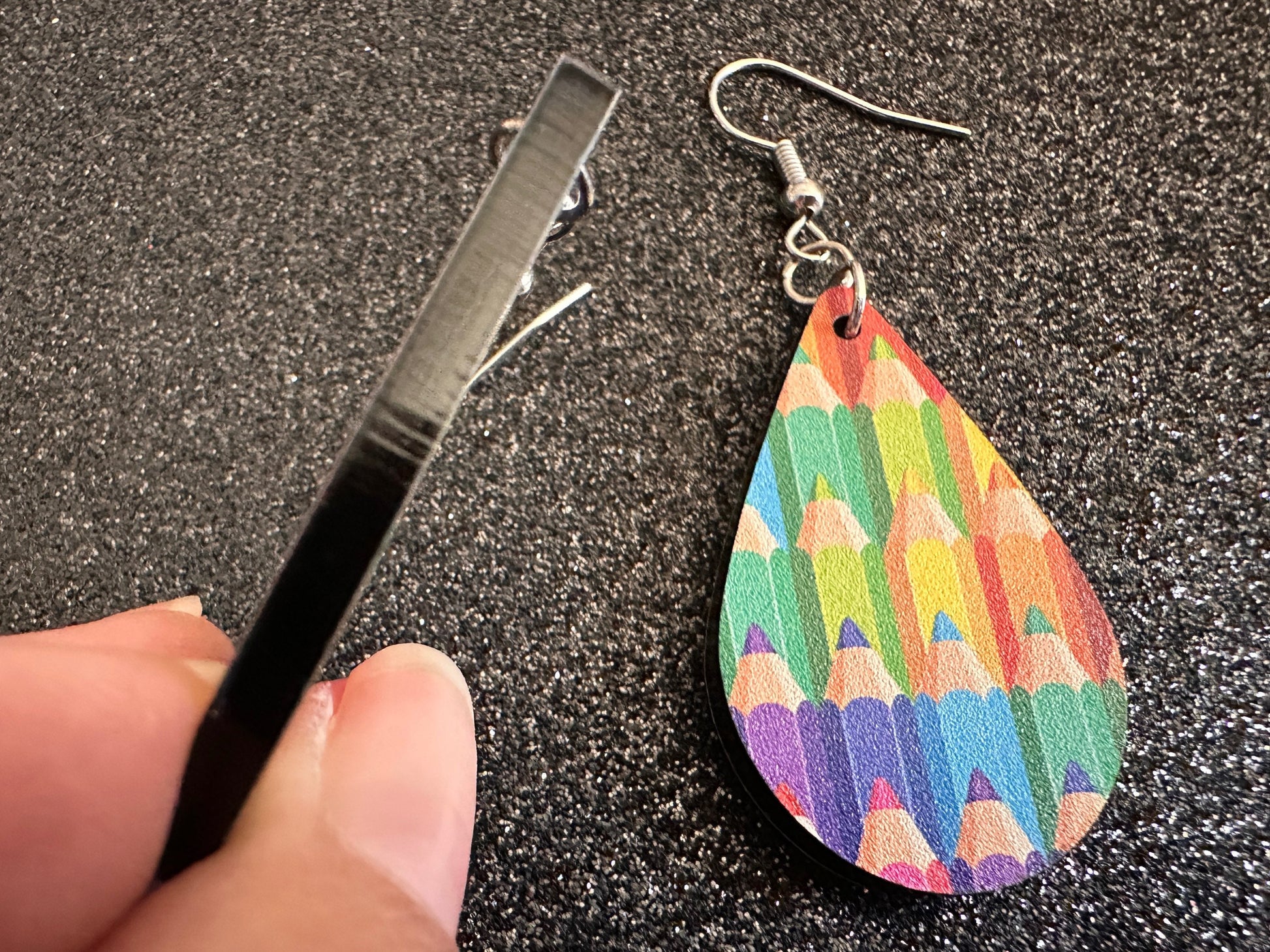 Colored Pencil Earrings: Laser Cut Acrylic Back to School Earrings, Artist, Teacher, Student, Education, Artist, Best Gifts for Her/Him/Them