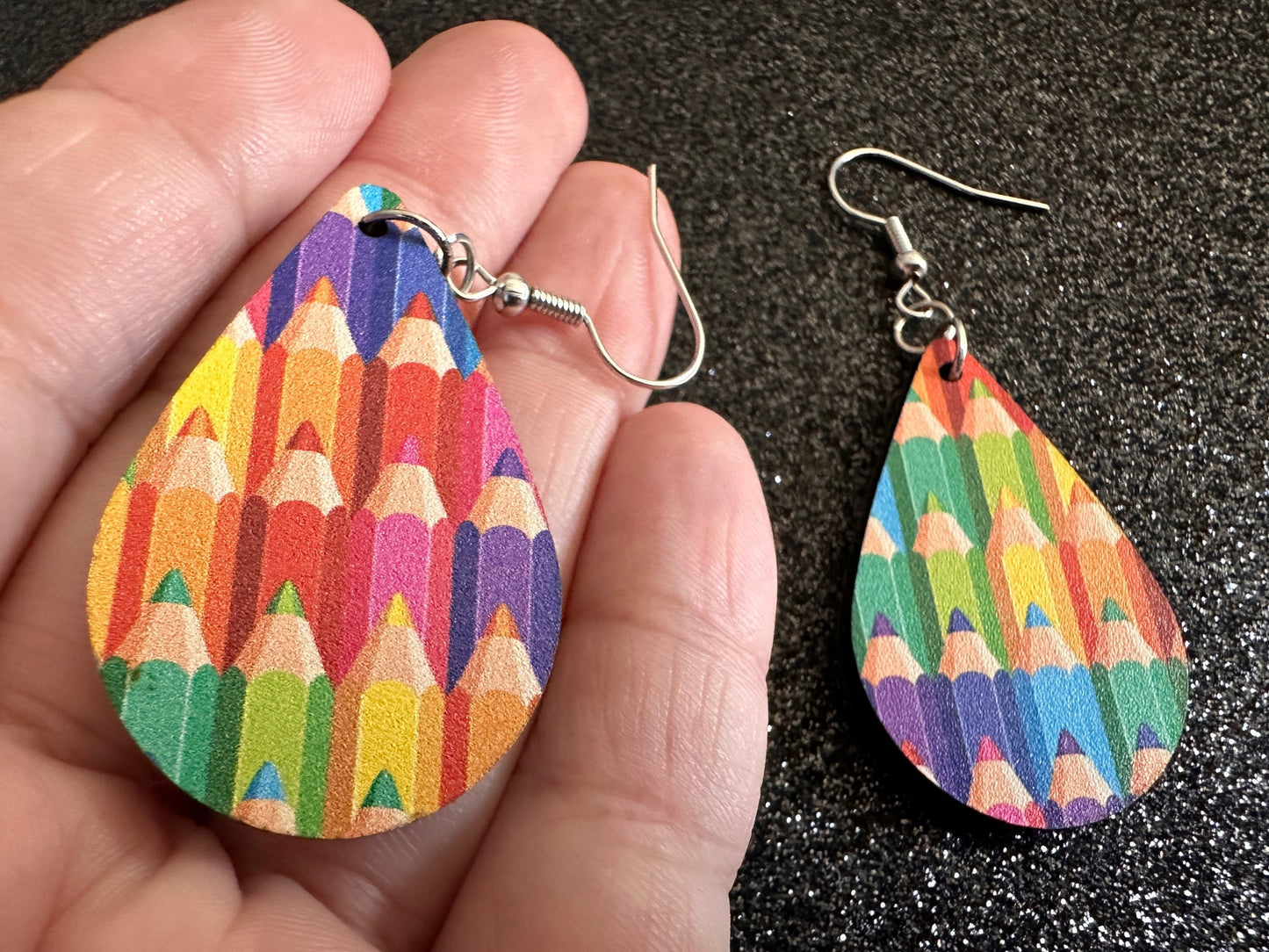 Colored Pencil Earrings: Laser Cut Acrylic Back to School Earrings, Artist, Teacher, Student, Education, Artist, Best Gifts for Her/Him/Them