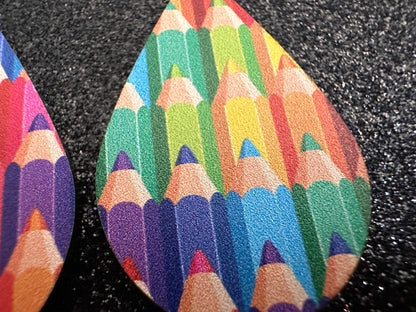 Colored Pencil Earrings: Laser Cut Acrylic Back to School Earrings, Artist, Teacher, Student, Education, Artist, Best Gifts for Her/Him/Them