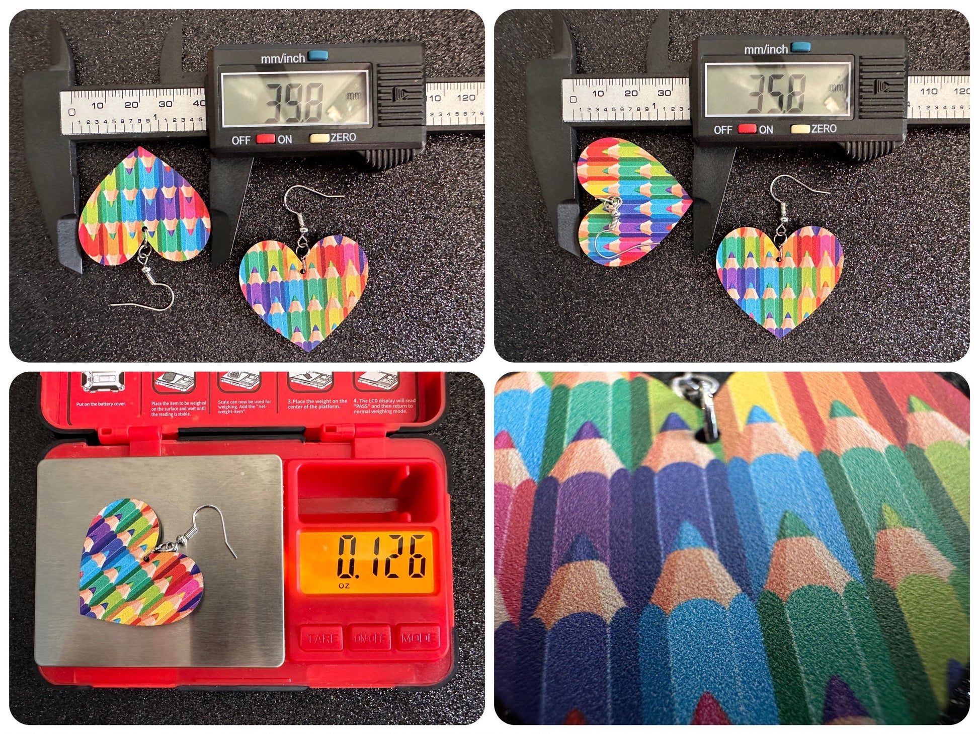 Colored Pencil Earrings: Laser Cut Acrylic Back to School Earrings, Artist, Teacher, Student, Education, Artist, Best Gifts for Her/Him/Them