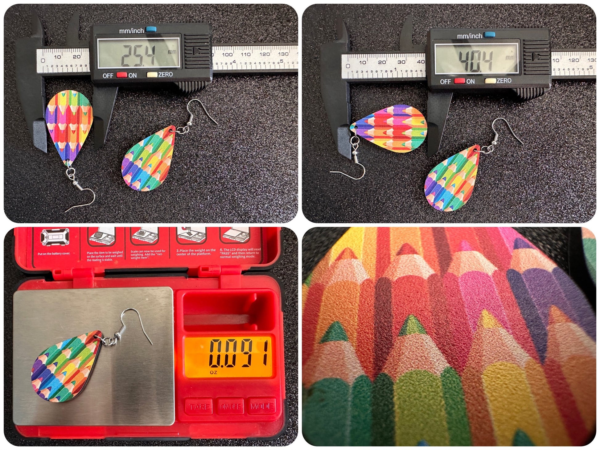 Colored Pencil Earrings: Laser Cut Acrylic Back to School Earrings, Artist, Teacher, Student, Education, Artist, Best Gifts for Her/Him/Them
